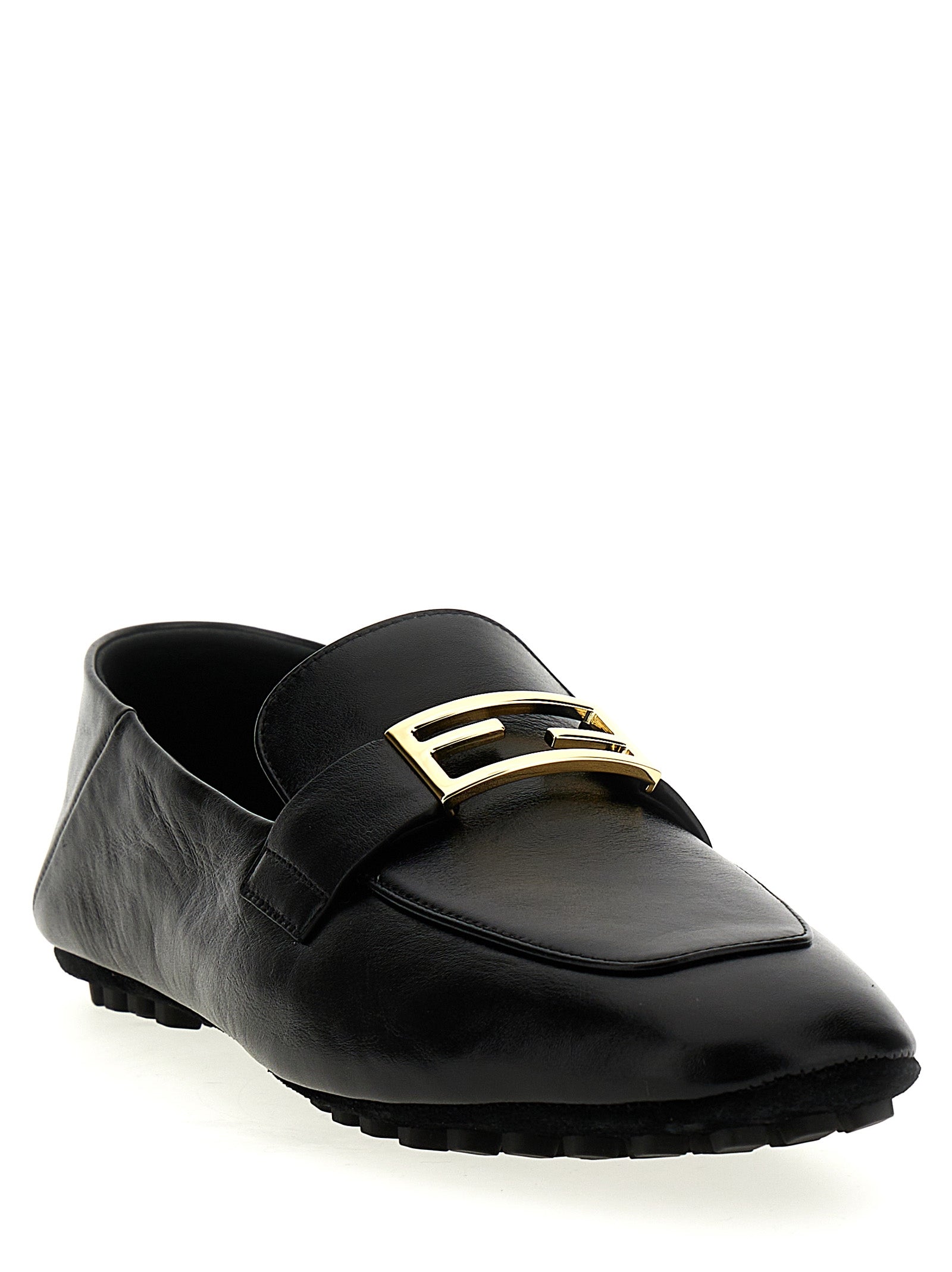 Fendi Black Lamb Leather Slip-On Loafers Curated Luxury Accessories by Orvyn
