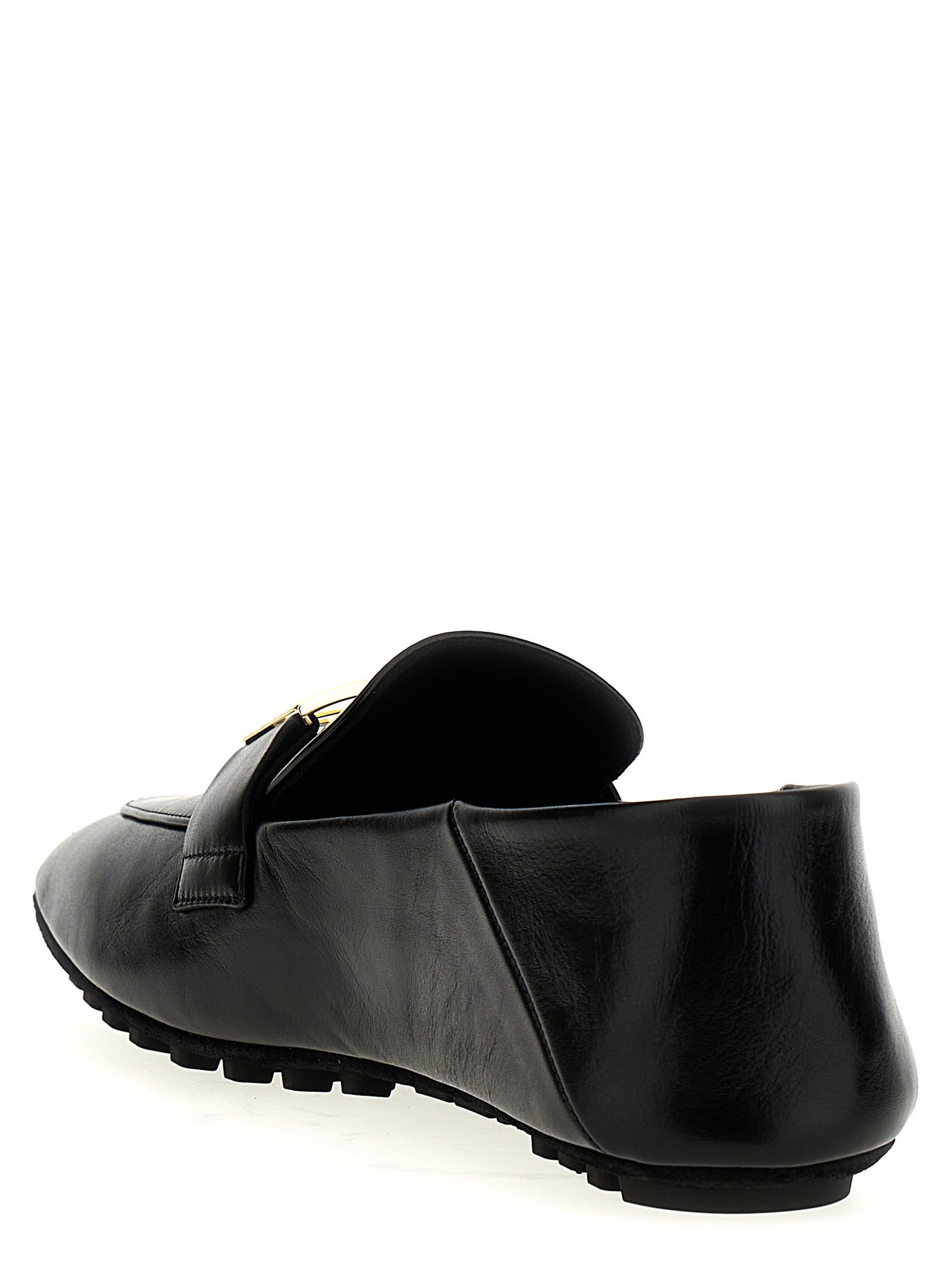 Fendi Black Lamb Leather Slip-On Loafers Curated Luxury Accessories by Orvyn