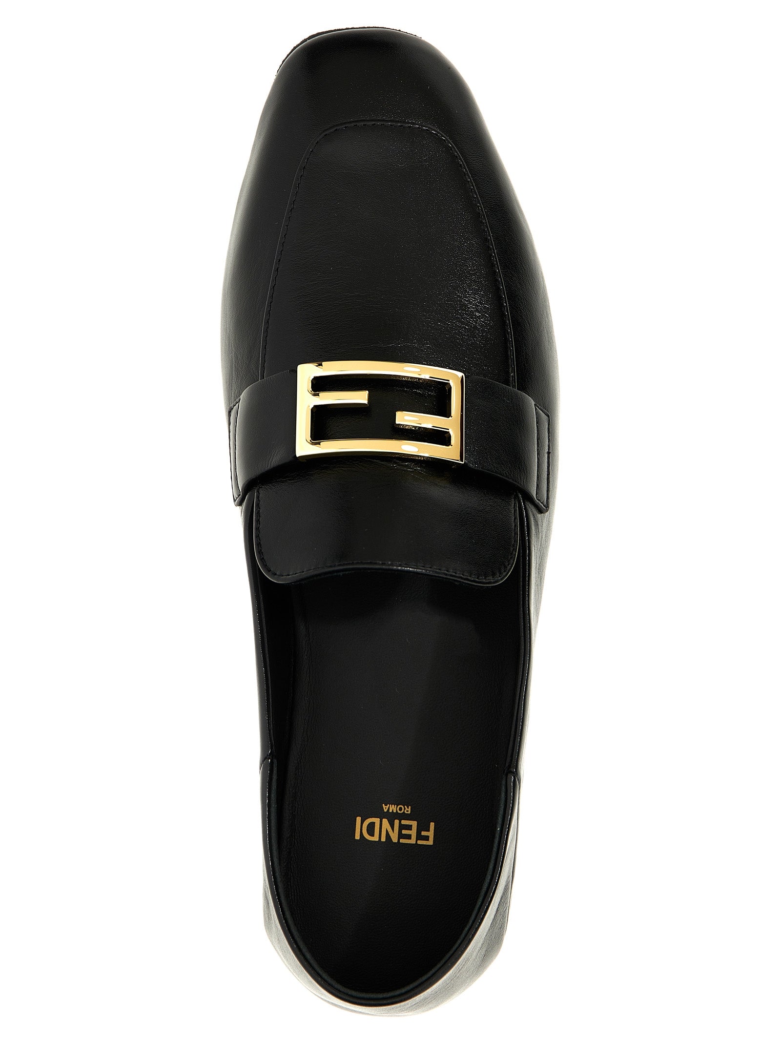 Fendi Black Lamb Leather Slip-On Loafers Curated Luxury Accessories by Orvyn