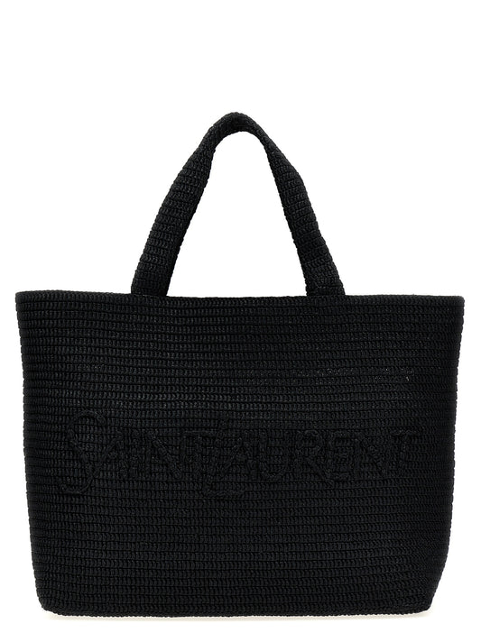 Saint Laurent Black Viscose Tote Bag Curated Luxury Accessories by Orvyn
