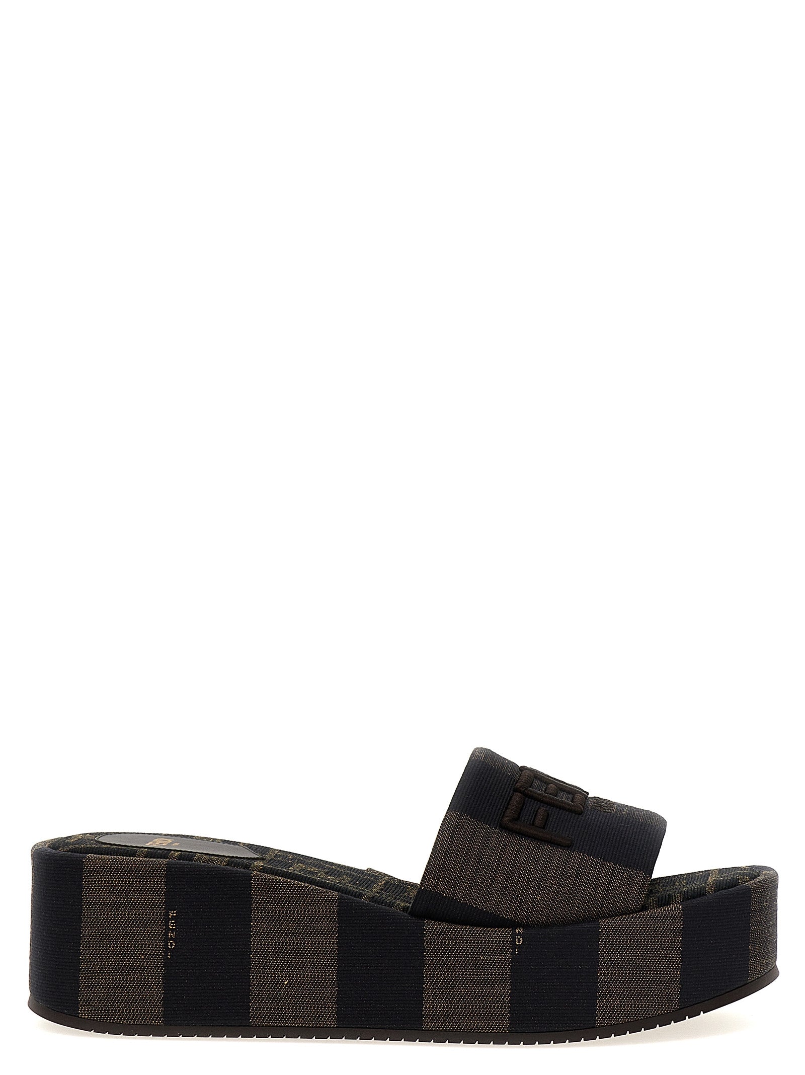 Fendi Brown Cotton Slides Curated Luxury Accessories by Orvyn