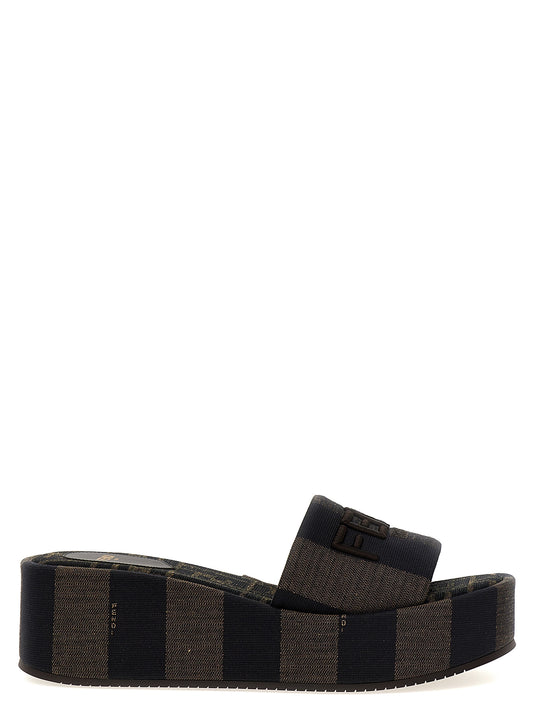 Fendi Brown Cotton Slides Curated Luxury Accessories by Orvyn