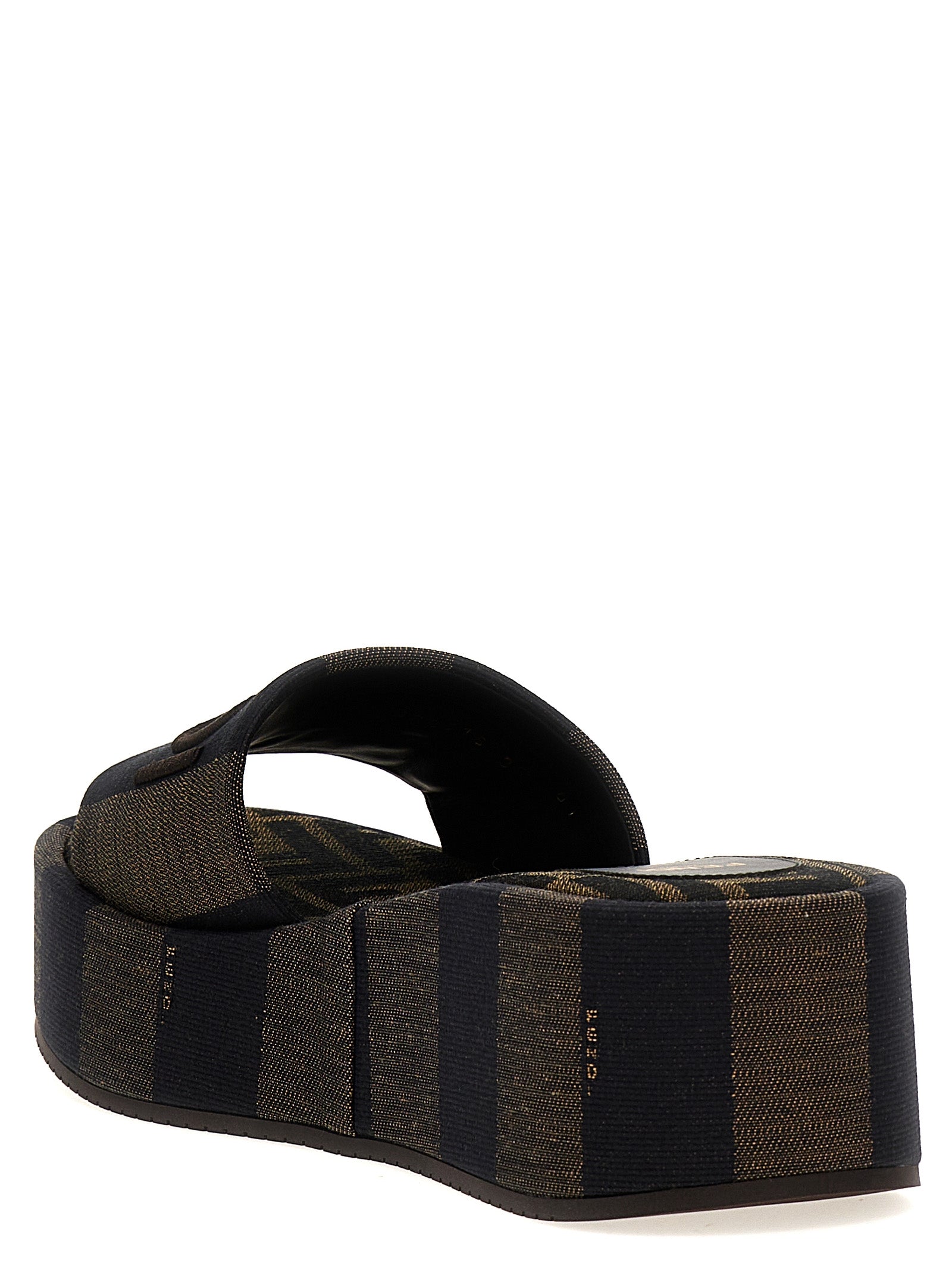 Fendi Brown Cotton Slides Curated Luxury Accessories by Orvyn