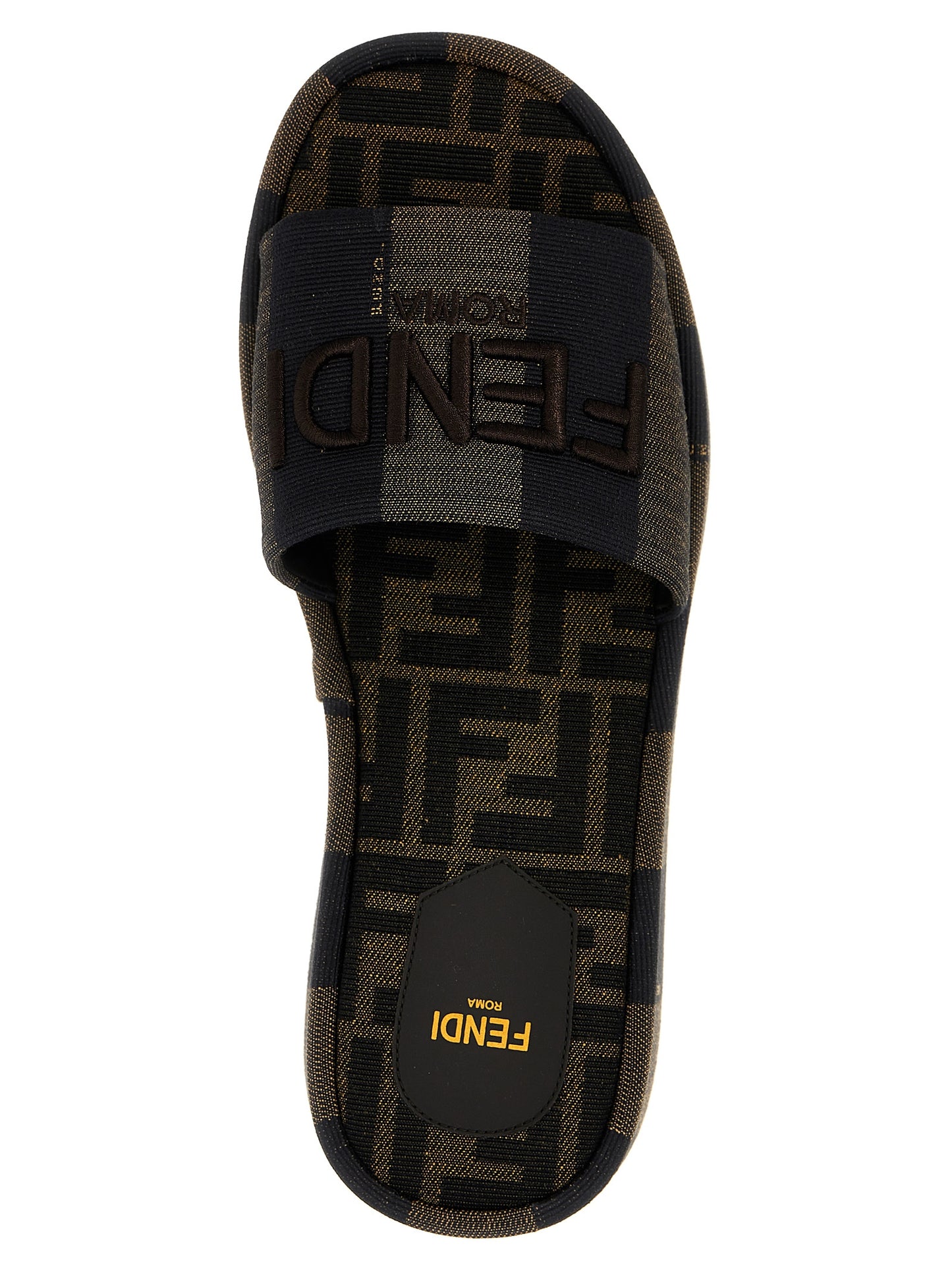 Fendi Brown Cotton Slides Curated Luxury Accessories by Orvyn
