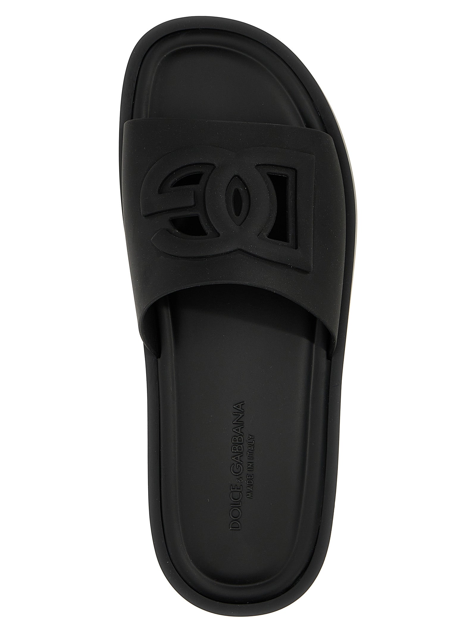 Dolce & Gabbana Black Polyethylene Slides Curated Luxury Accessories by Orvyn