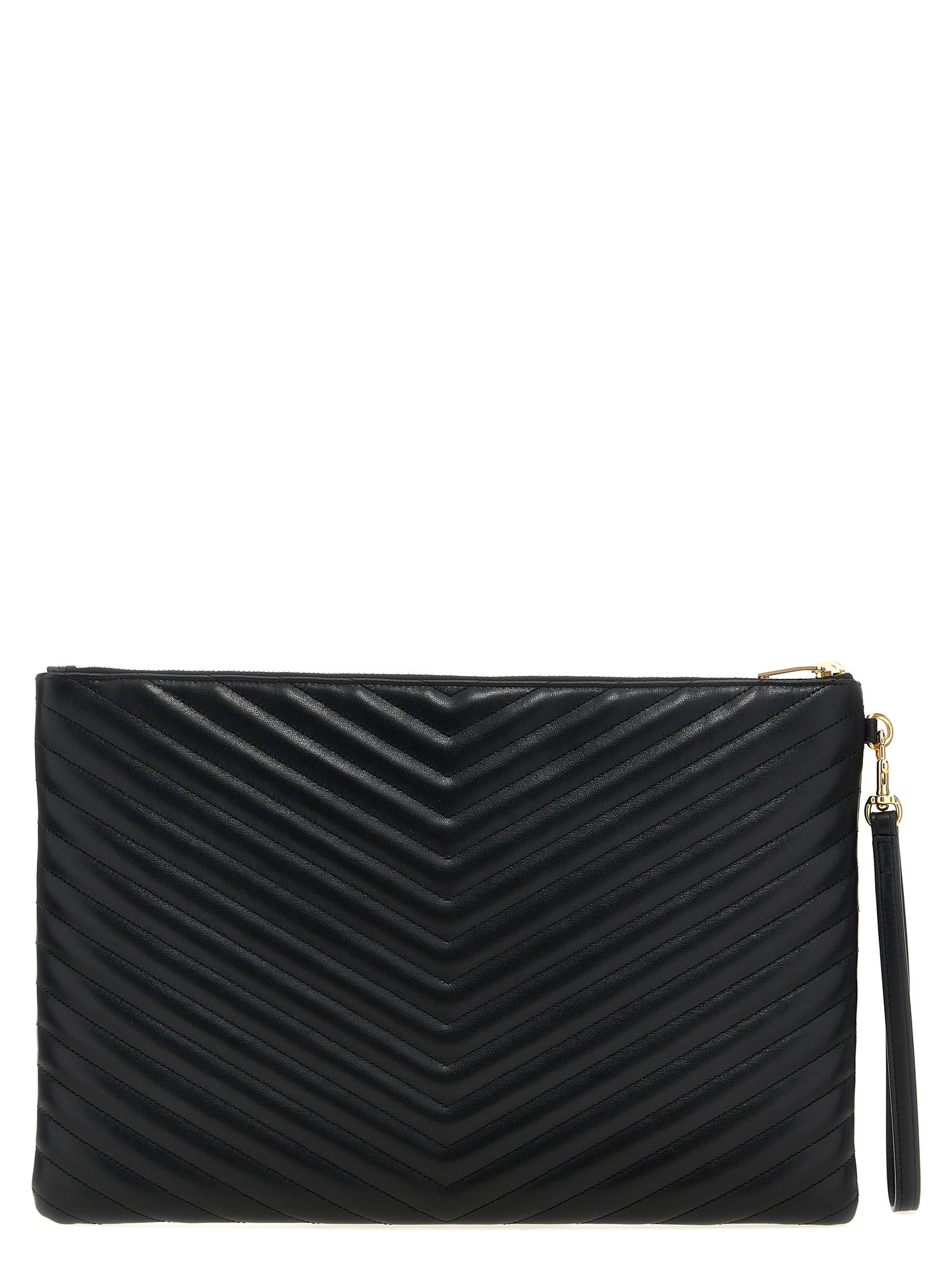 Saint Laurent Black 'Cassandre' Clutch Curated Luxury Accessories by Orvyn