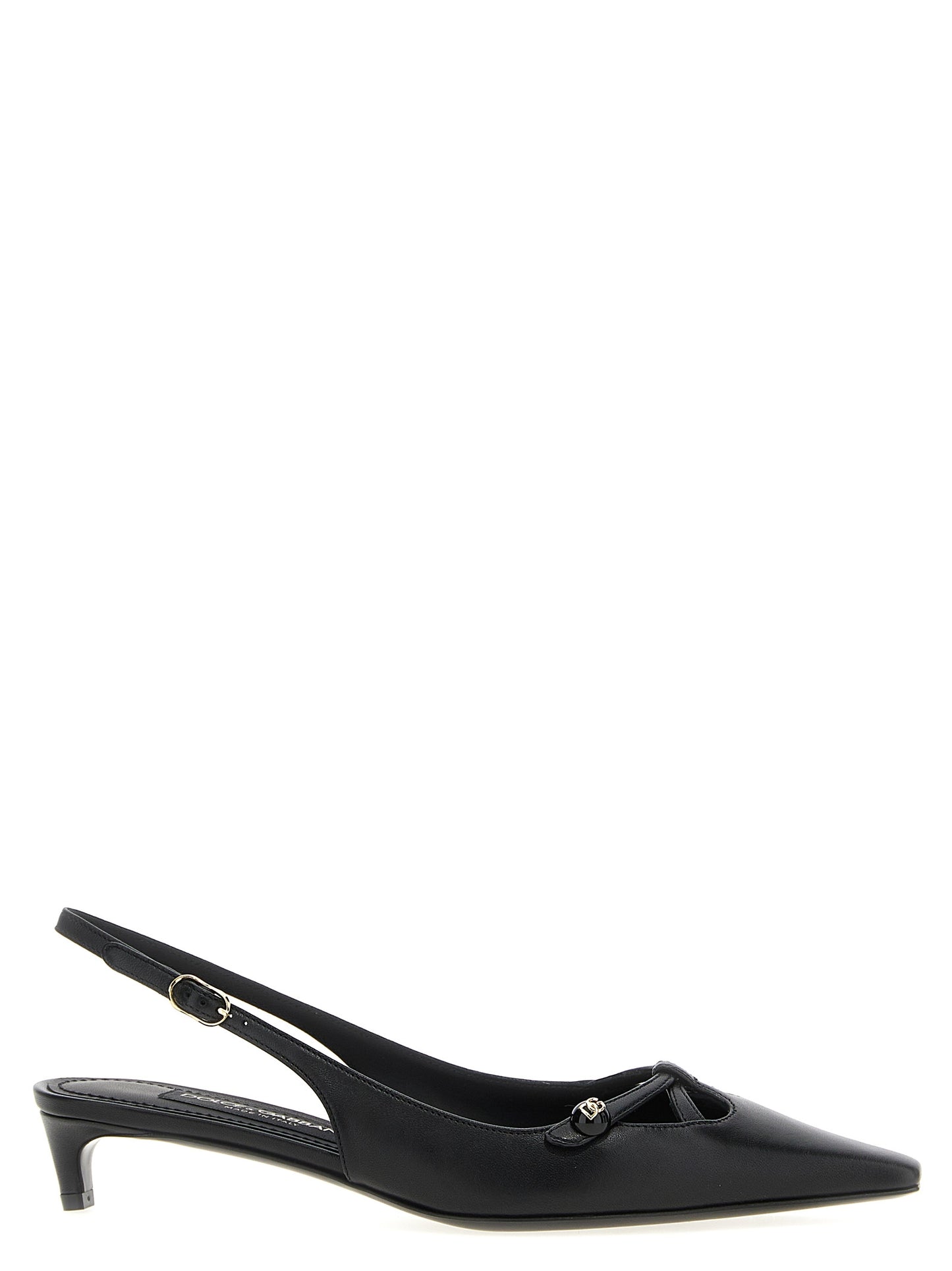 Dolce & Gabbana Black Lamb Leather Mid Heel Pumps Curated Luxury Accessories by Orvyn