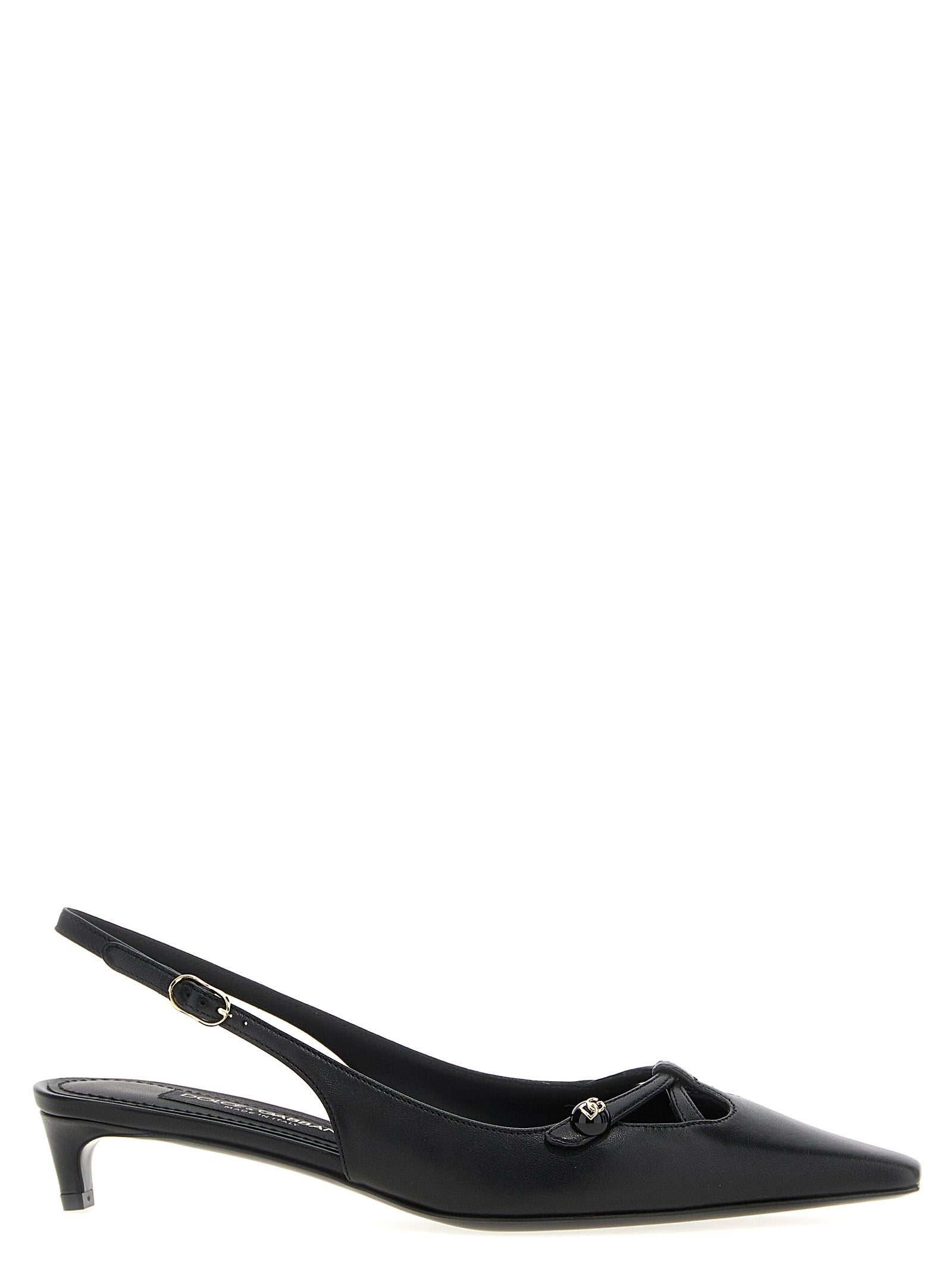 Dolce & Gabbana Black Lamb Leather Mid Heel Pumps Curated Luxury Accessories by Orvyn
