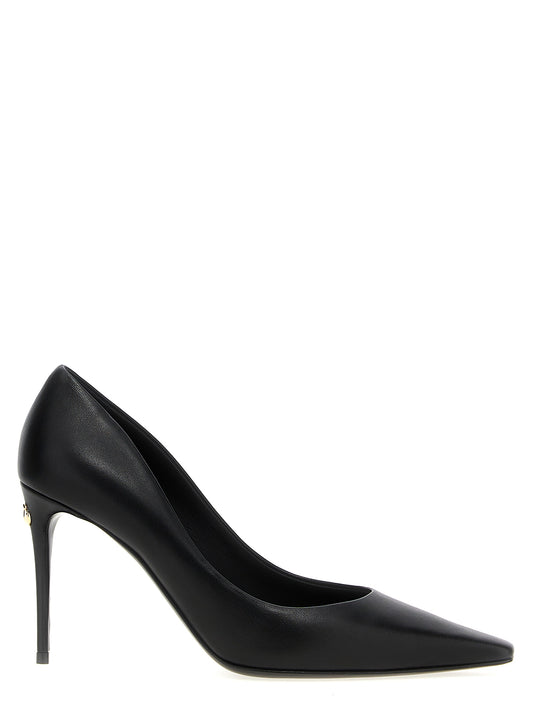 Dolce & Gabbana Black Lamb Leather High Heel Pumps schwarz
