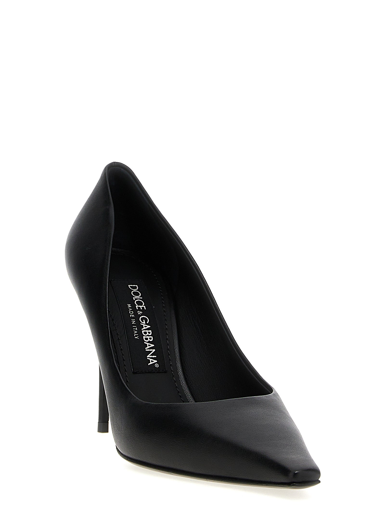Dolce & Gabbana Black Lamb Leather High Heel Pumps schwarz