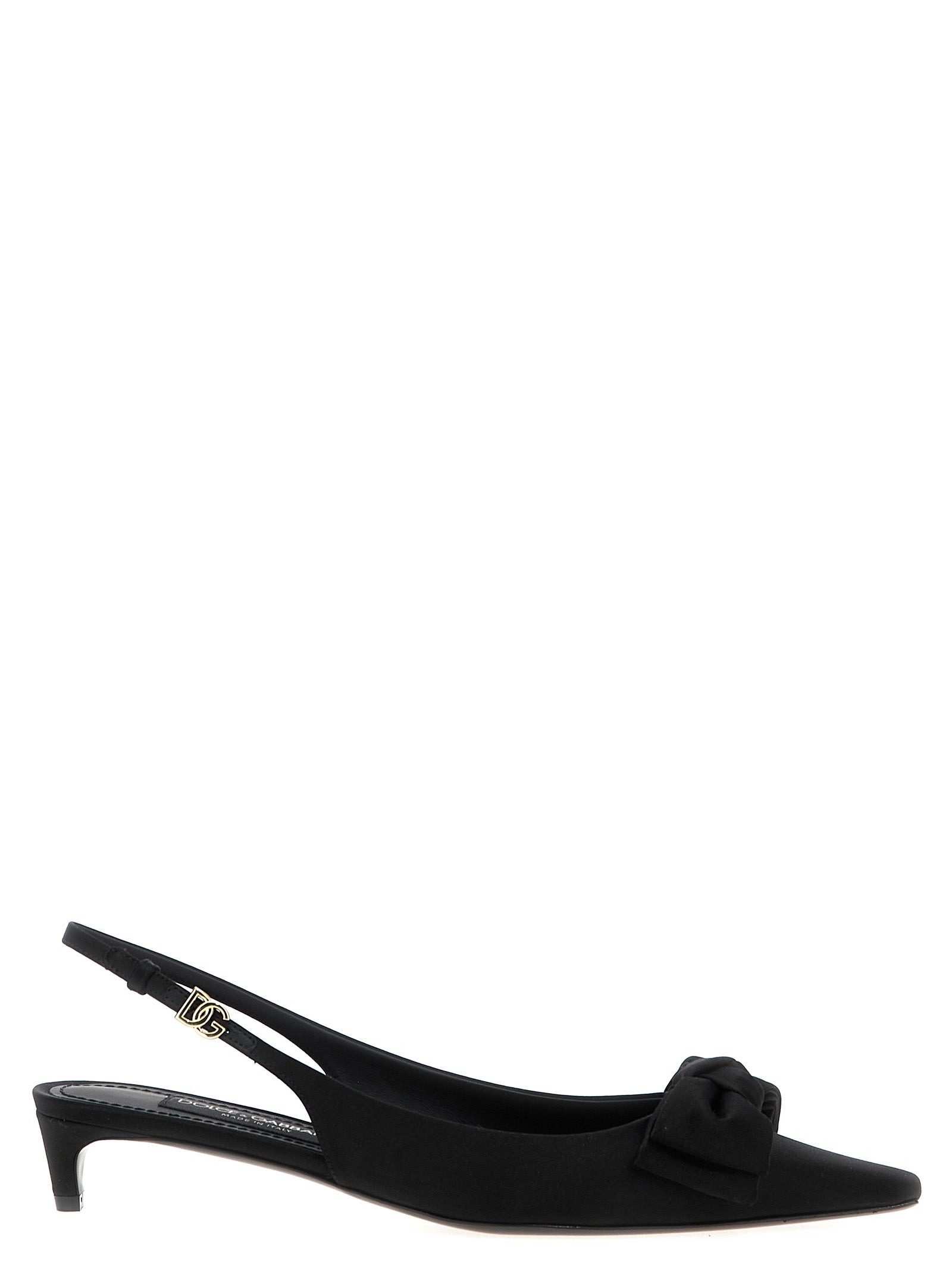 Dolce & Gabbana Black Viscose Mid Heel Pumps Curated Luxury Accessories by Orvyn