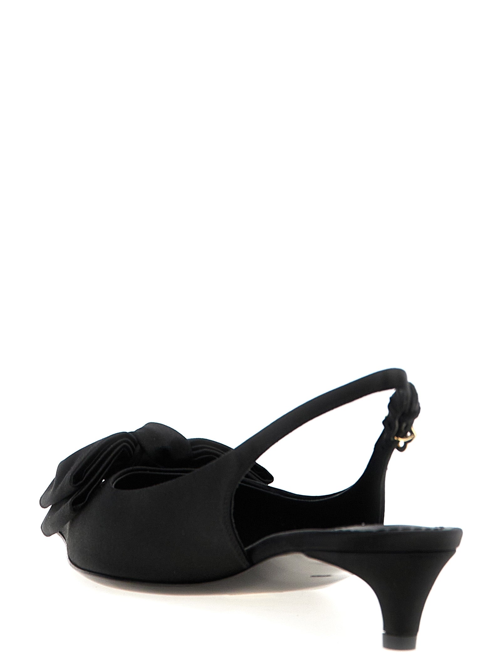 Dolce & Gabbana Black Viscose Mid Heel Pumps Curated Luxury Accessories by Orvyn