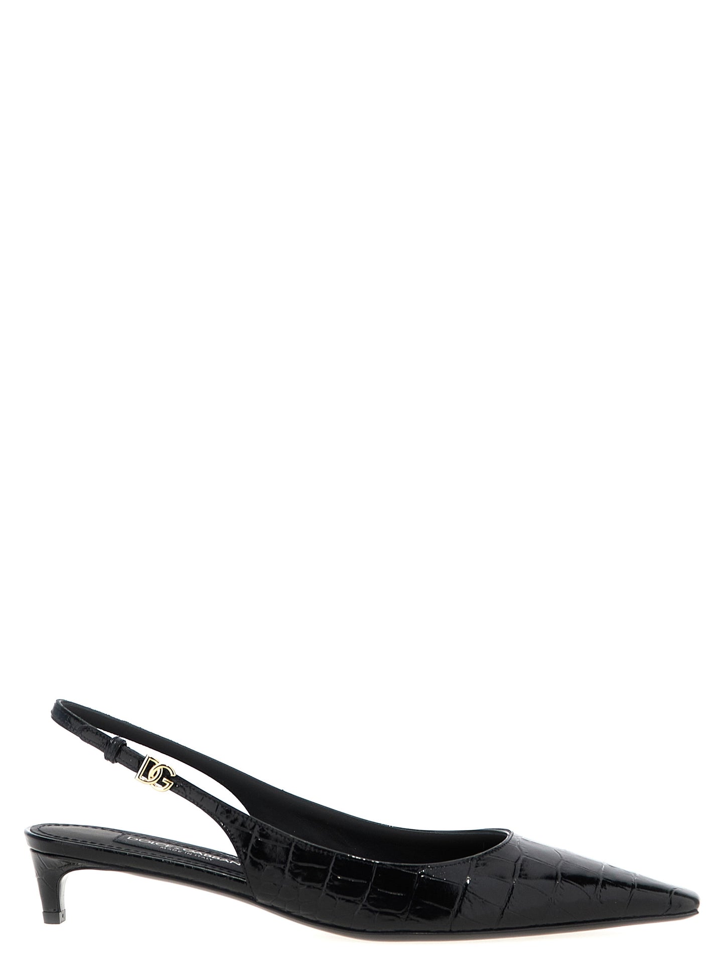 Dolce & Gabbana Black Calfskin Mid Heel Pumps Curated Luxury Accessories by Orvyn