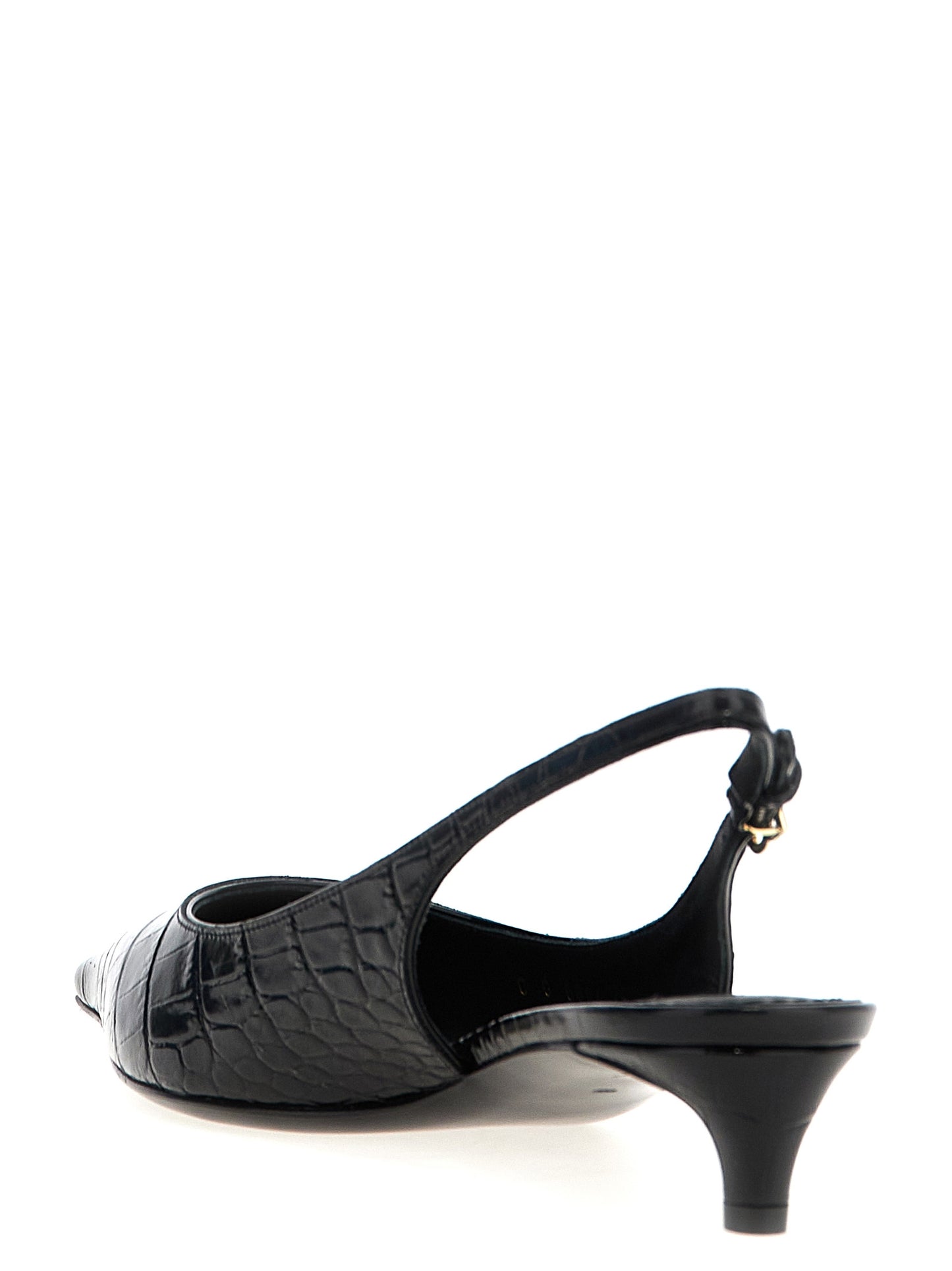 Dolce & Gabbana Black Calfskin Mid Heel Pumps Curated Luxury Accessories by Orvyn