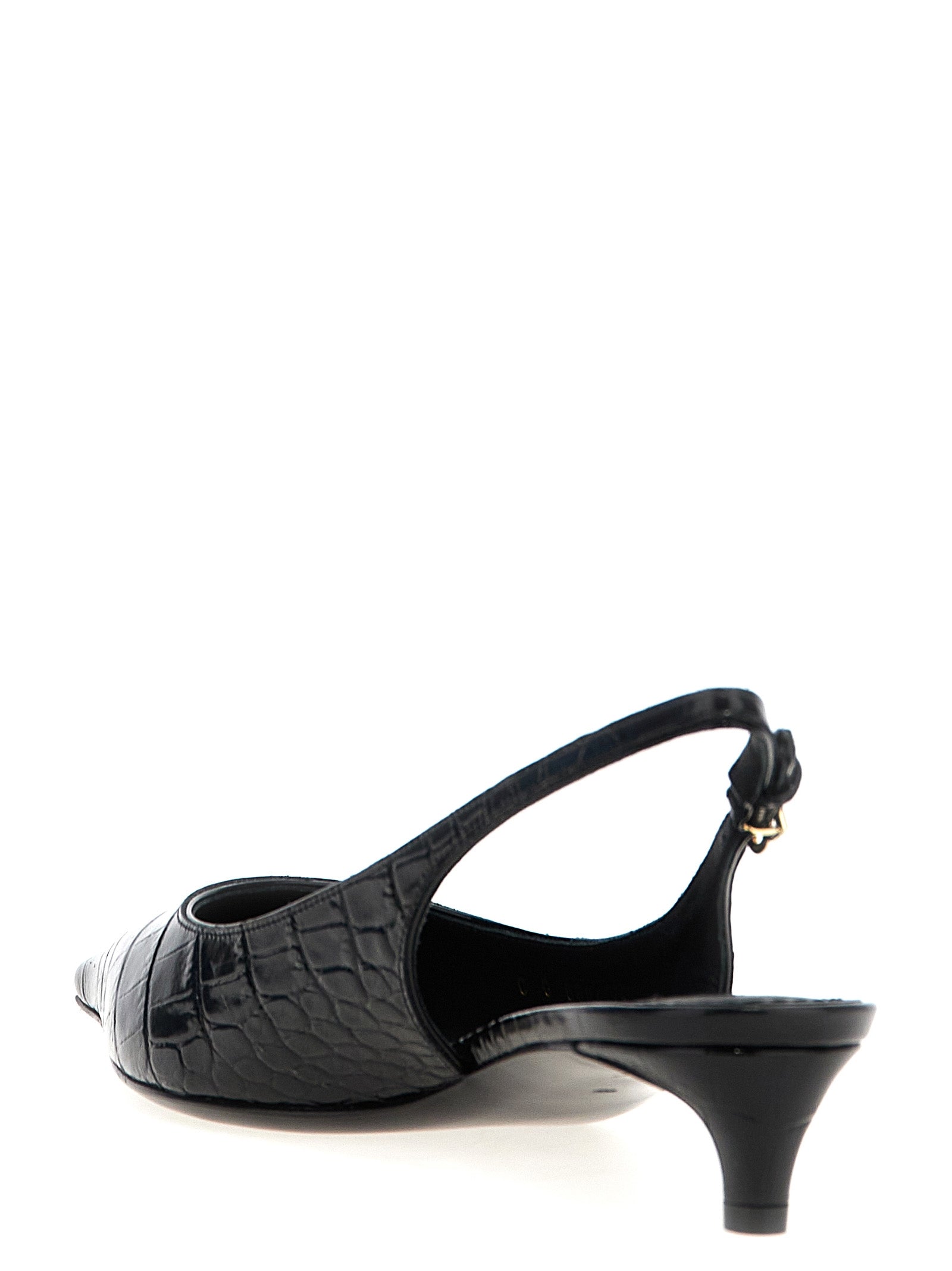 Dolce & Gabbana Black Calfskin Mid Heel Pumps Curated Luxury Accessories by Orvyn