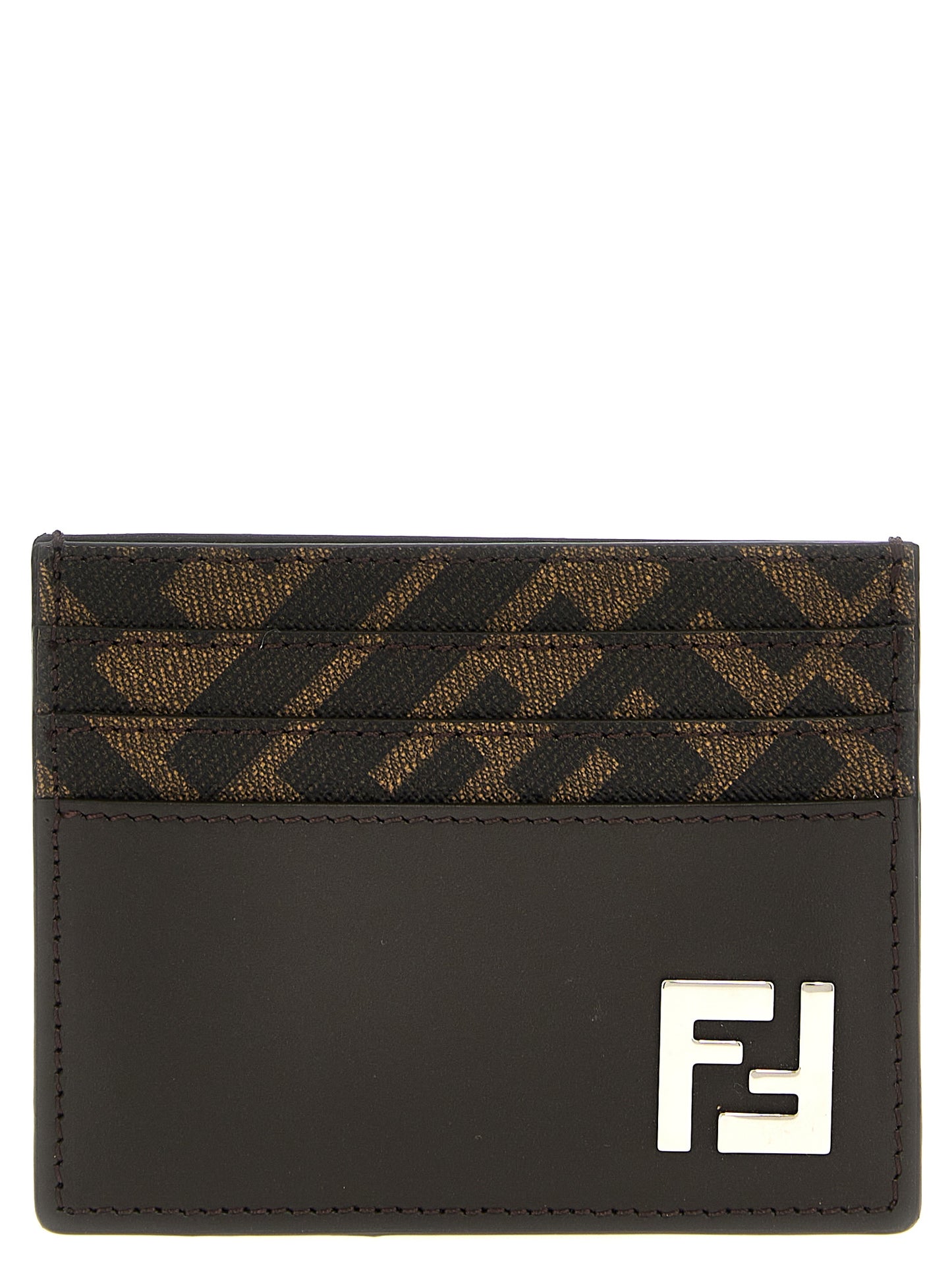 Fendi Brown Calf Leather Bos Taurus Cardholder Curated Luxury Accessories by Orvyn