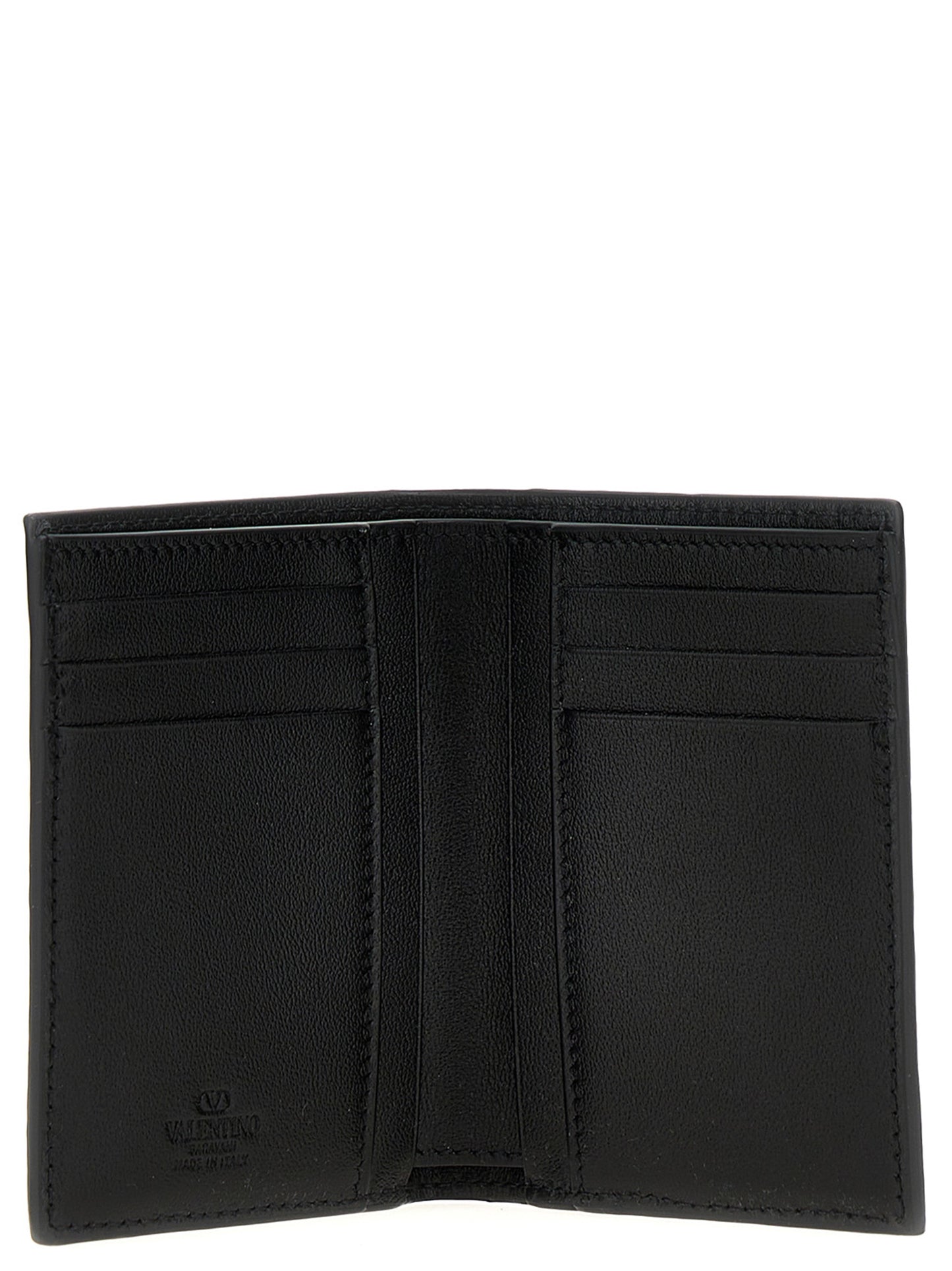 Valentino Garavani Black Ostrich Skin Cardholder Curated Luxury Accessories by Orvyn