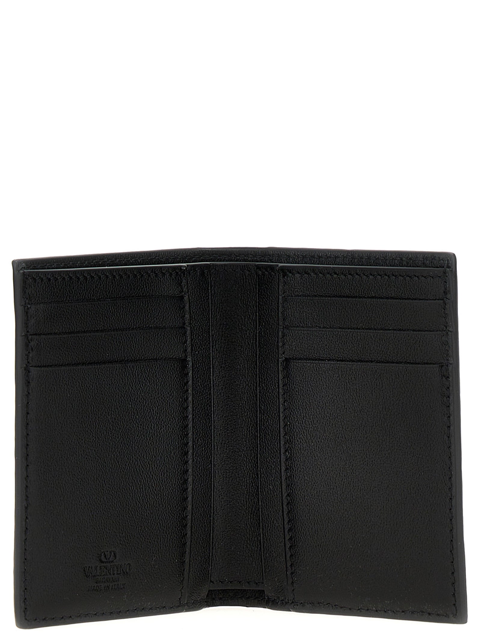 Valentino Garavani Black Ostrich Skin Cardholder Curated Luxury Accessories by Orvyn