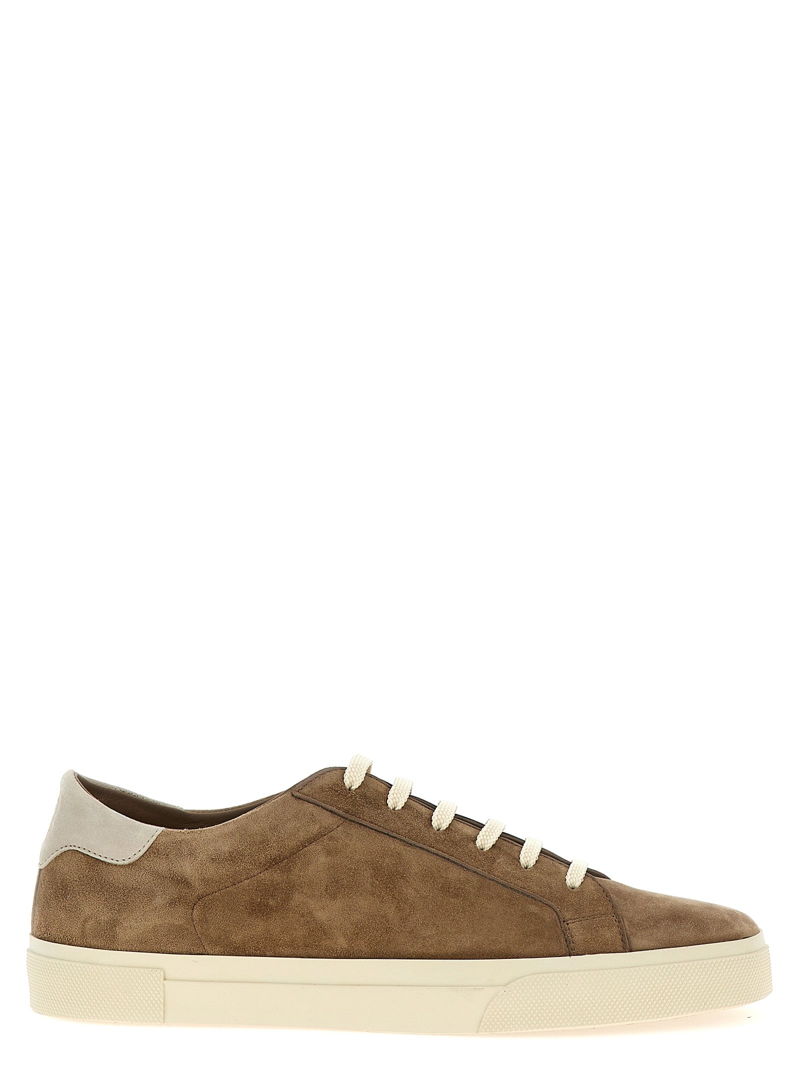 Brunello Cucinelli Beige Calfskin Low Top Sneakers Curated Luxury Accessories by Orvyn
