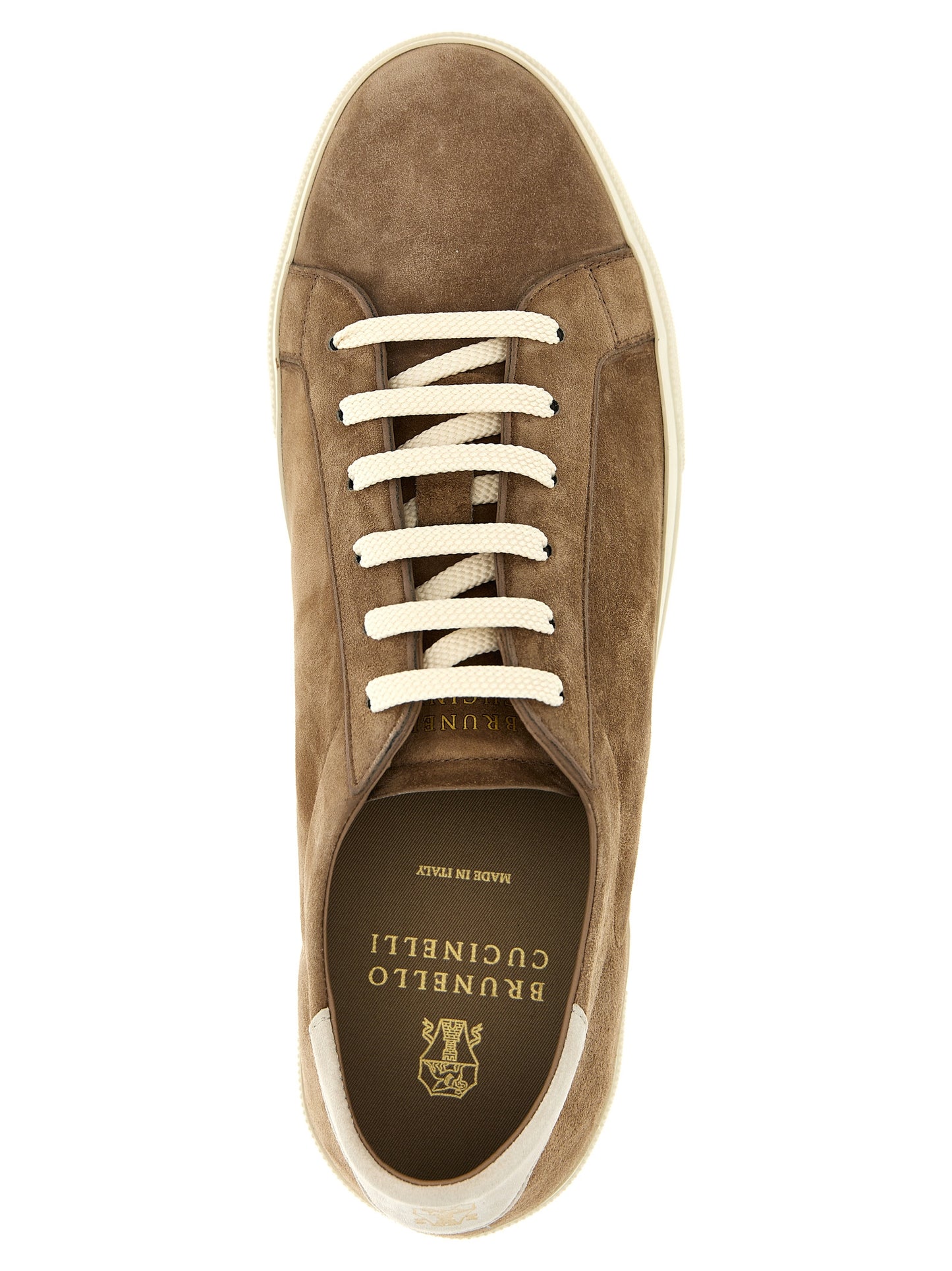 Brunello Cucinelli Beige Calfskin Low Top Sneakers Curated Luxury Accessories by Orvyn