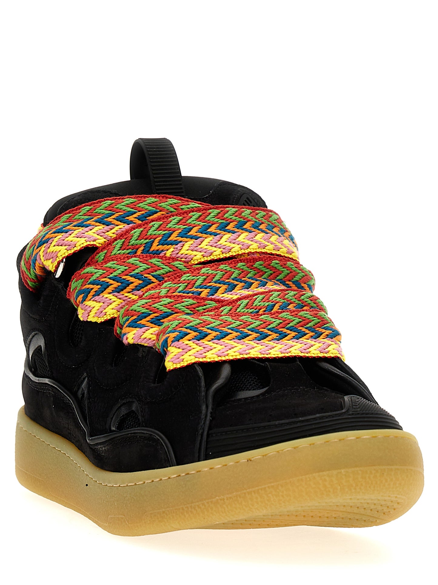 Lanvin Black Calfskin Chunky Sneakers Curated Luxury Accessories by Orvyn