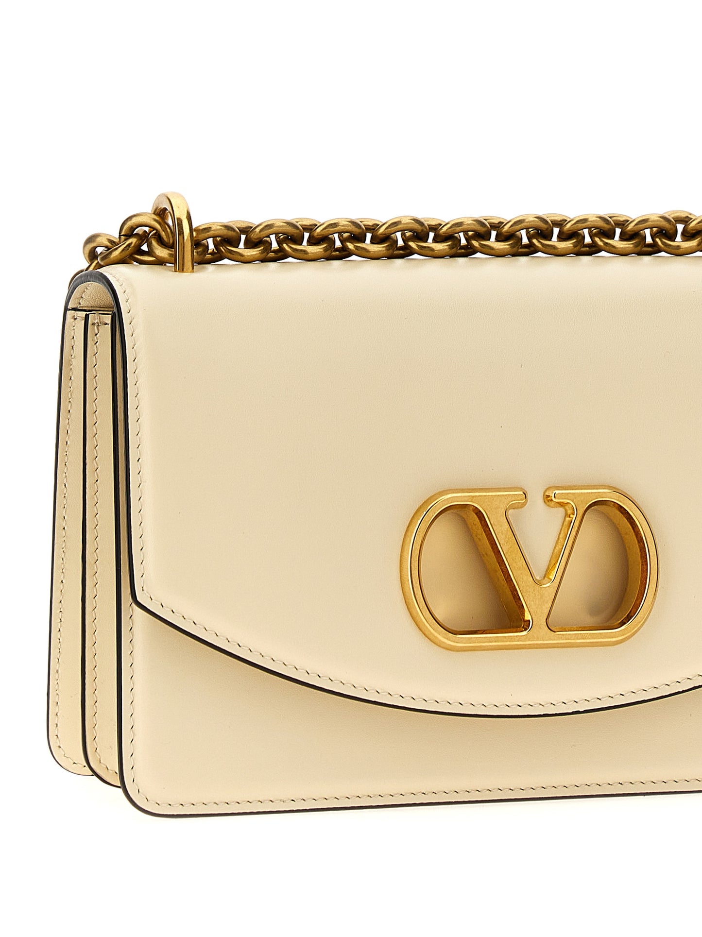 Valentino Garavani White Calfskin Shoulder Bag Curated Luxury Accessories by Orvyn