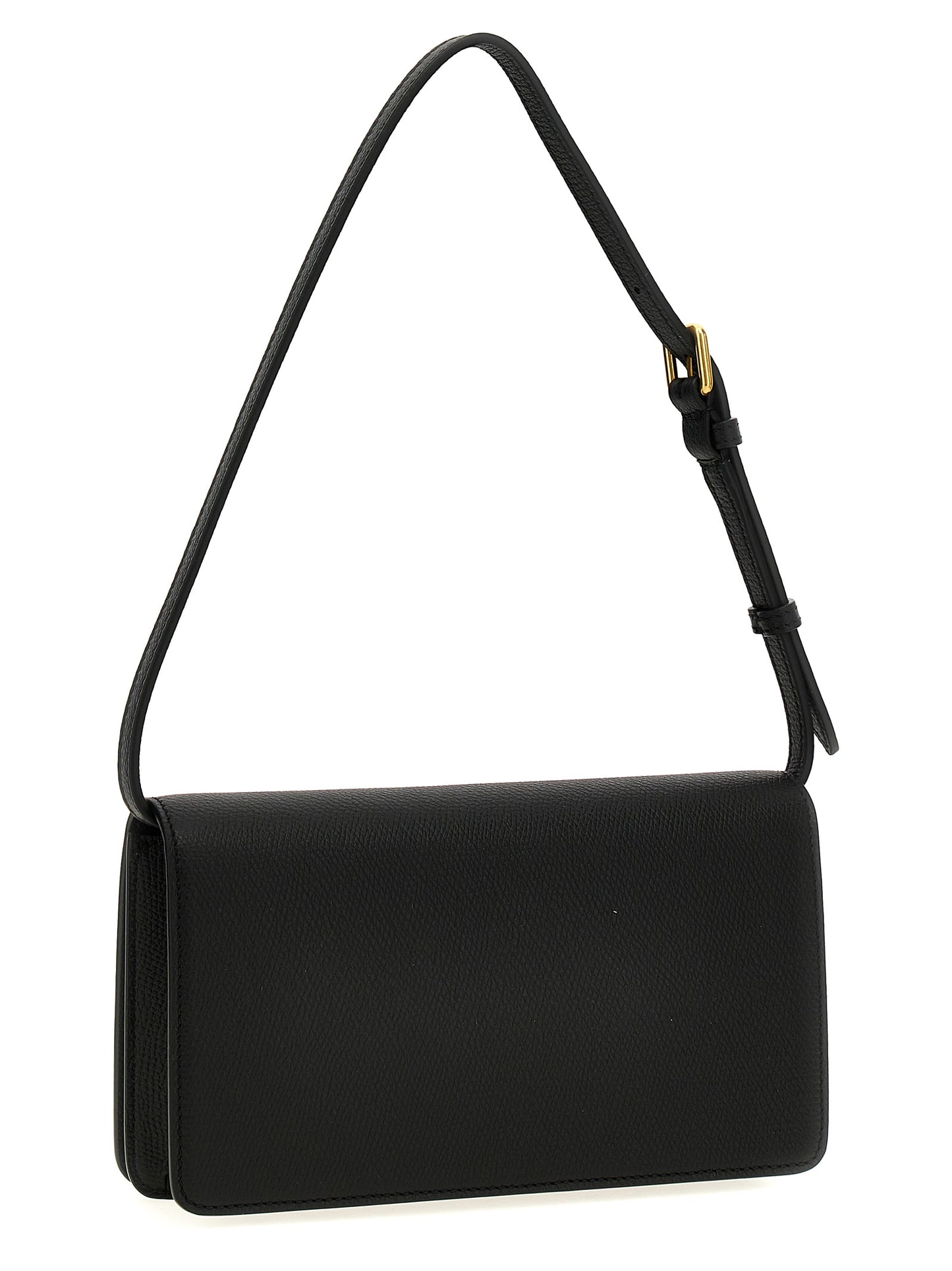 Valentino Garavani Black Calfskin Shoulder Bag Curated Luxury Accessories by Orvyn
