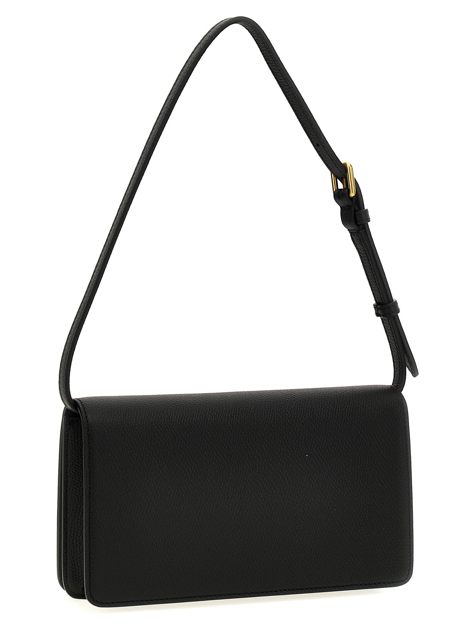 Valentino Garavani Black Calfskin Shoulder Bag Curated Luxury Accessories by Orvyn