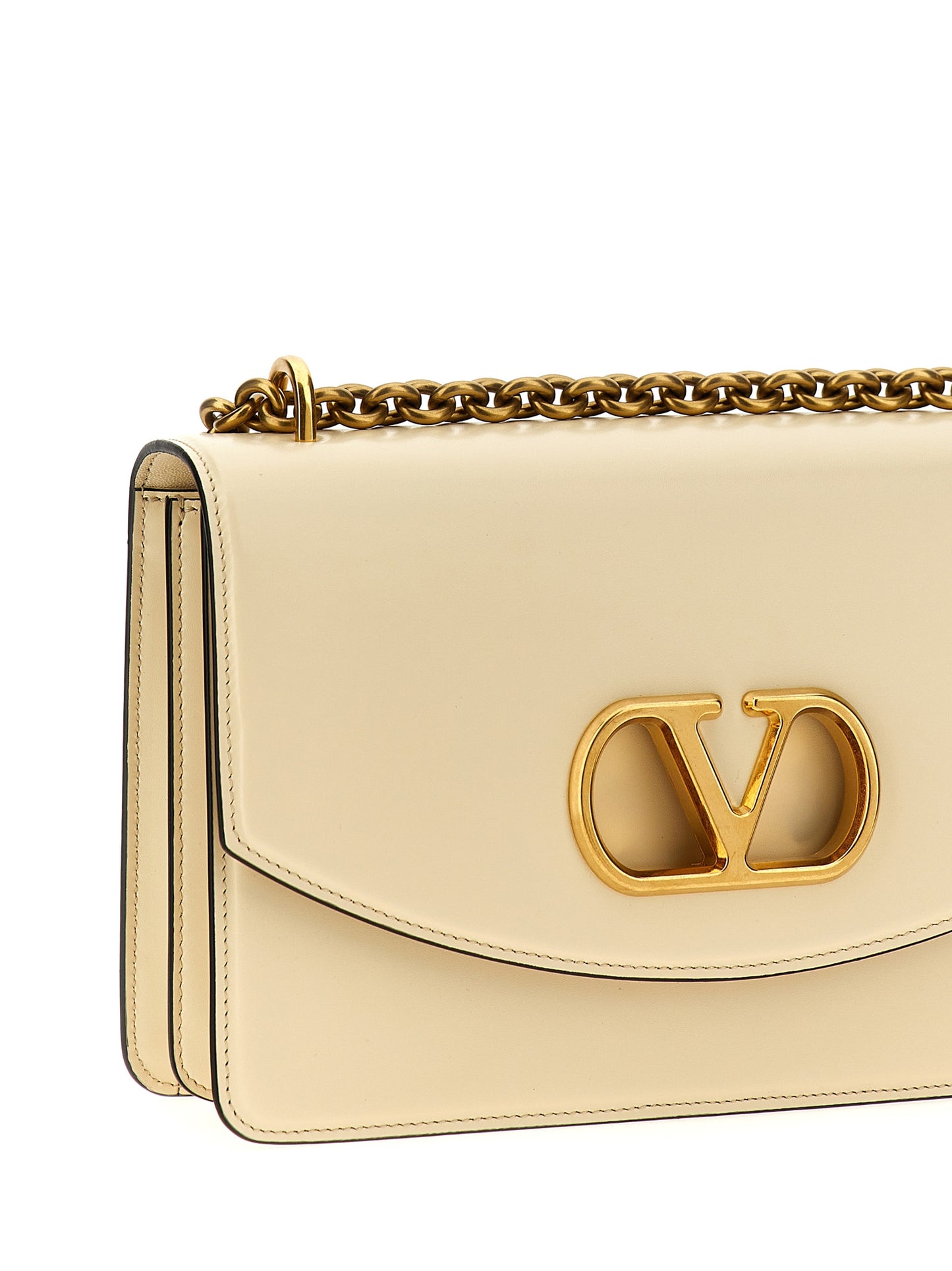 Valentino Garavani White Calfskin Shoulder Bag Curated Luxury Accessories by Orvyn