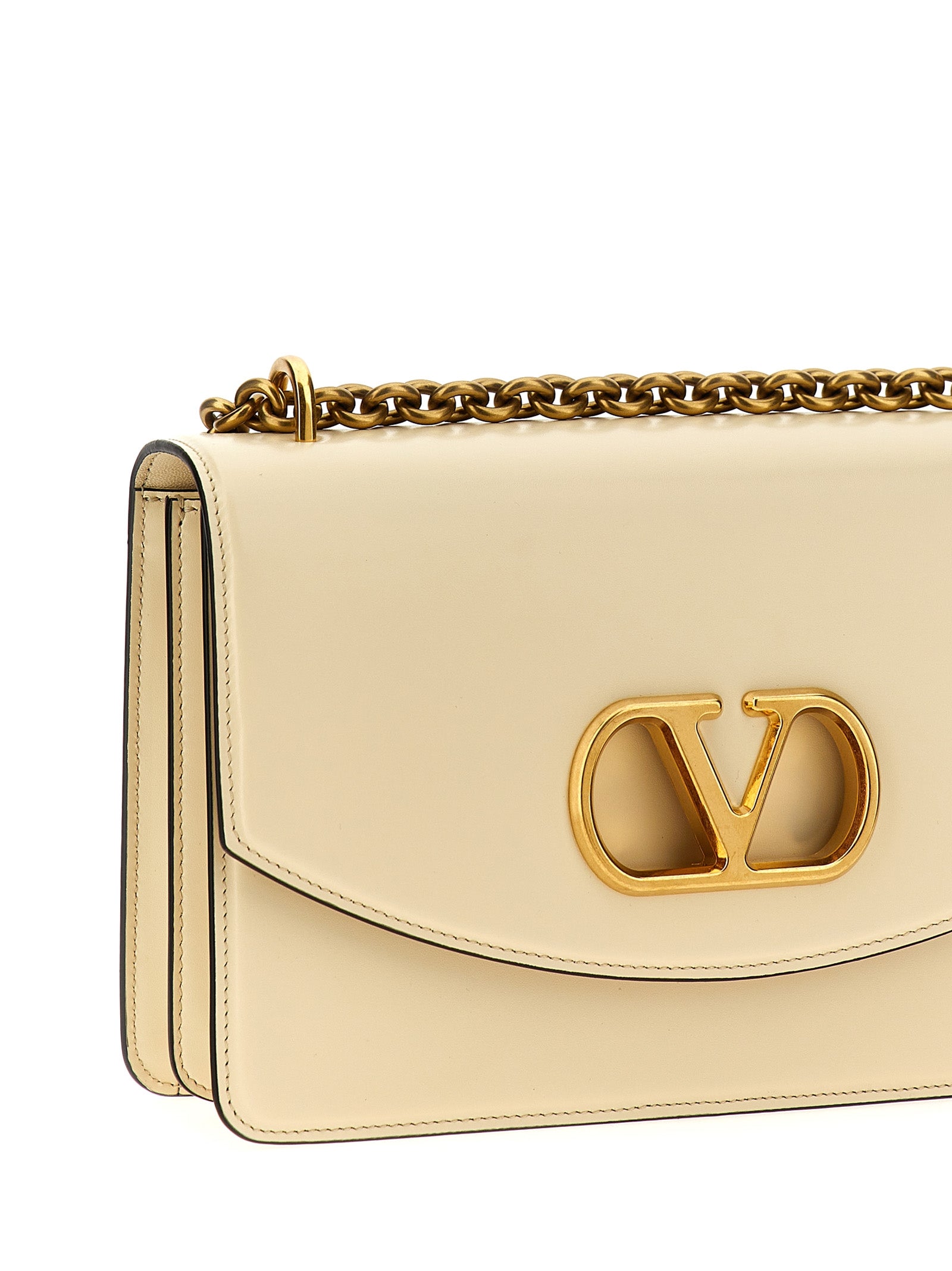Valentino Garavani White Calfskin Shoulder Bag Curated Luxury Accessories by Orvyn