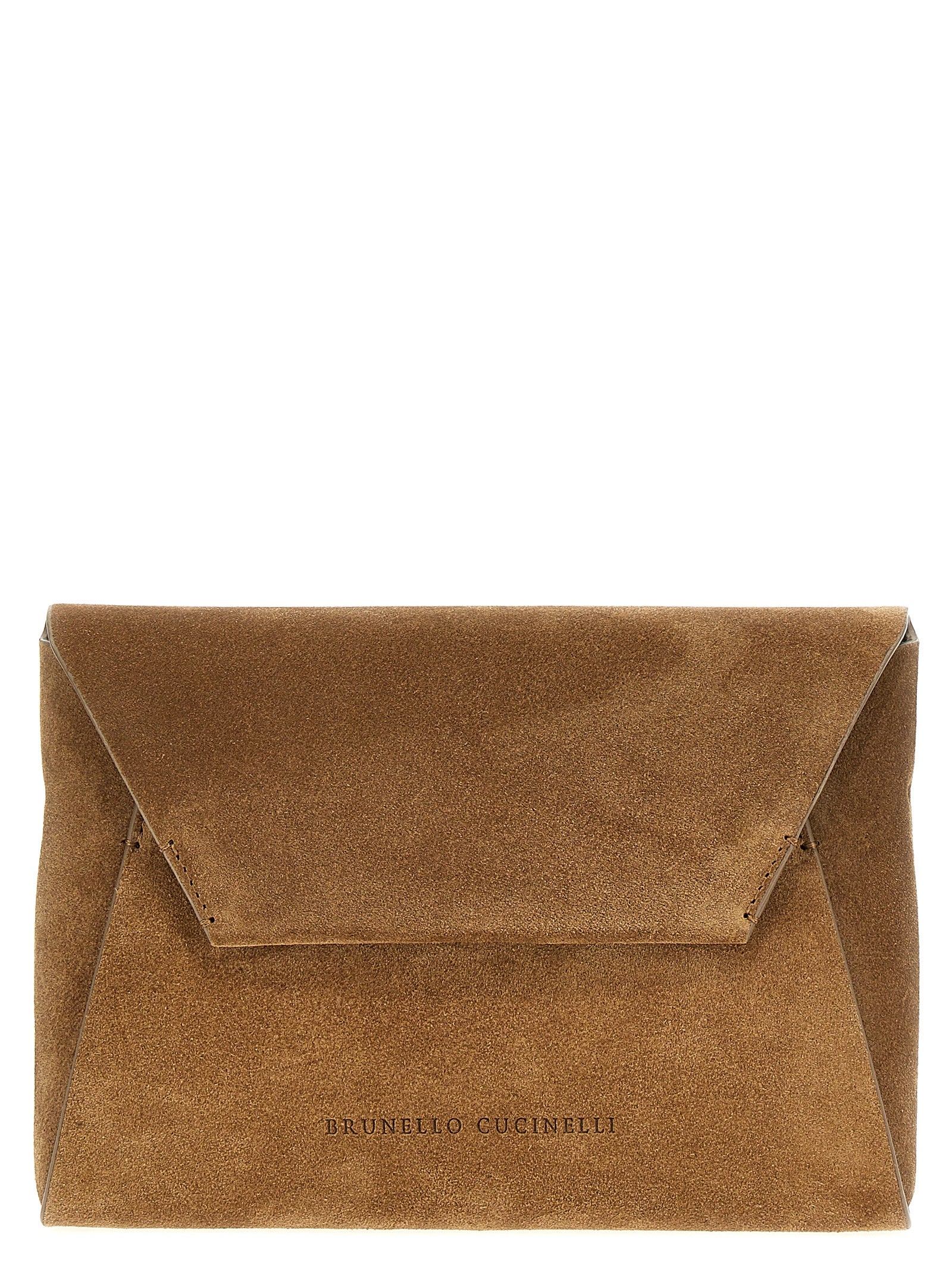 Brunello Cucinelli Brown Calfskin Clutch Bag Curated Luxury Accessories by Orvyn