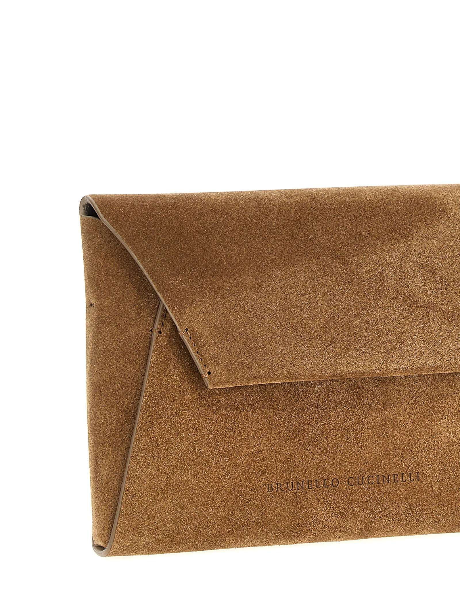 Brunello Cucinelli Brown Calfskin Clutch Bag Curated Luxury Accessories by Orvyn