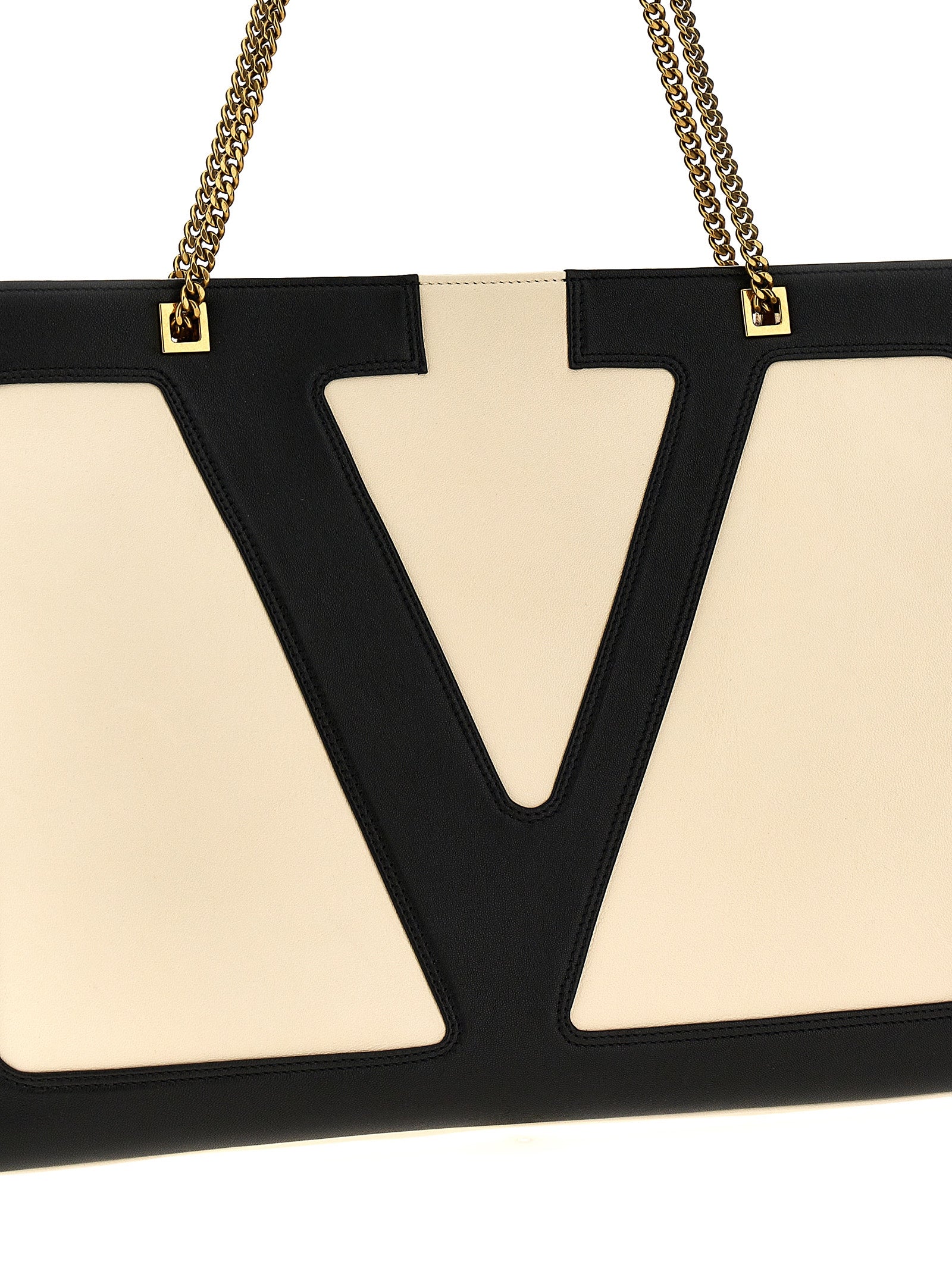 Valentino Garavani Bicolor Lamb Leather Tote Bag Curated Luxury Accessories by Orvyn