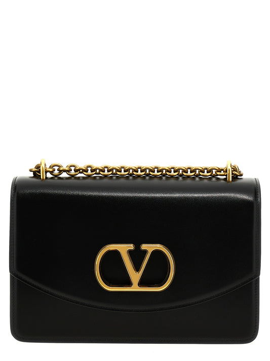 Valentino Garavani Black Calfskin Shoulder Bag Curated Luxury Accessories by Orvyn