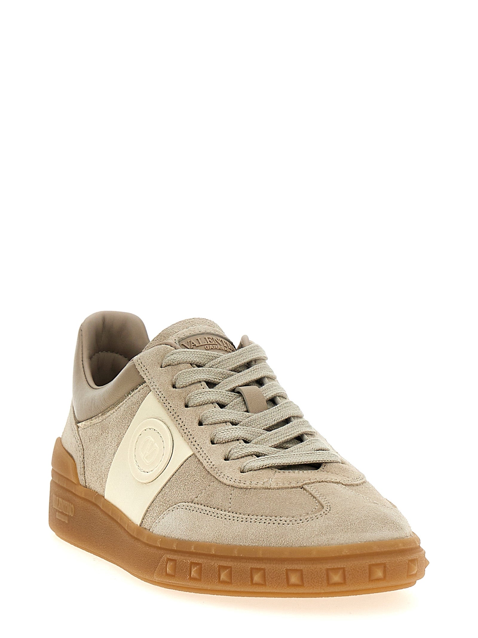 Valentino Garavani Beige Calfskin Low Top Sneakers Curated Luxury Accessories by Orvyn