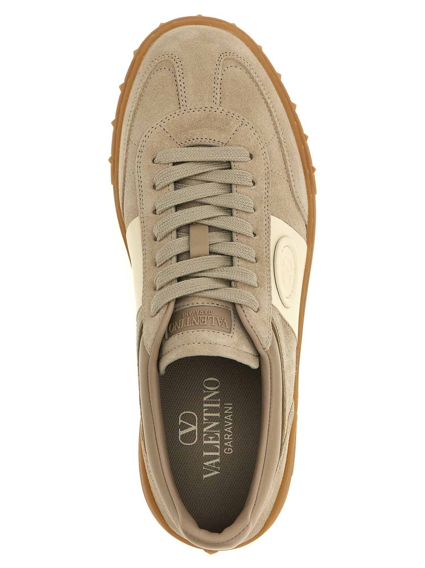 Valentino Garavani Beige Calfskin Low Top Sneakers Curated Luxury Accessories by Orvyn