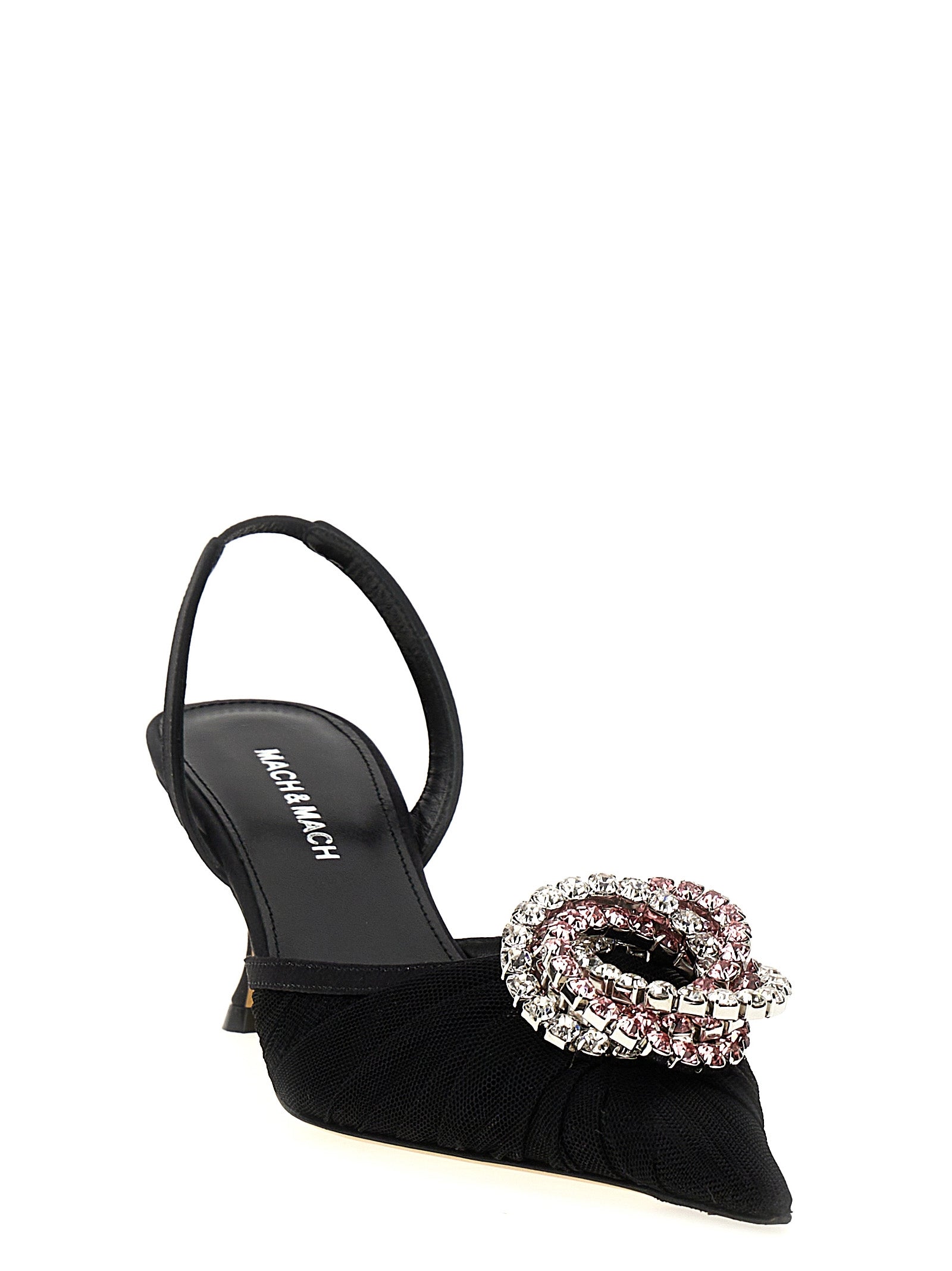MACH & MACH Black Polyamide Mid Heel Pumps Curated Luxury Accessories by Orvyn