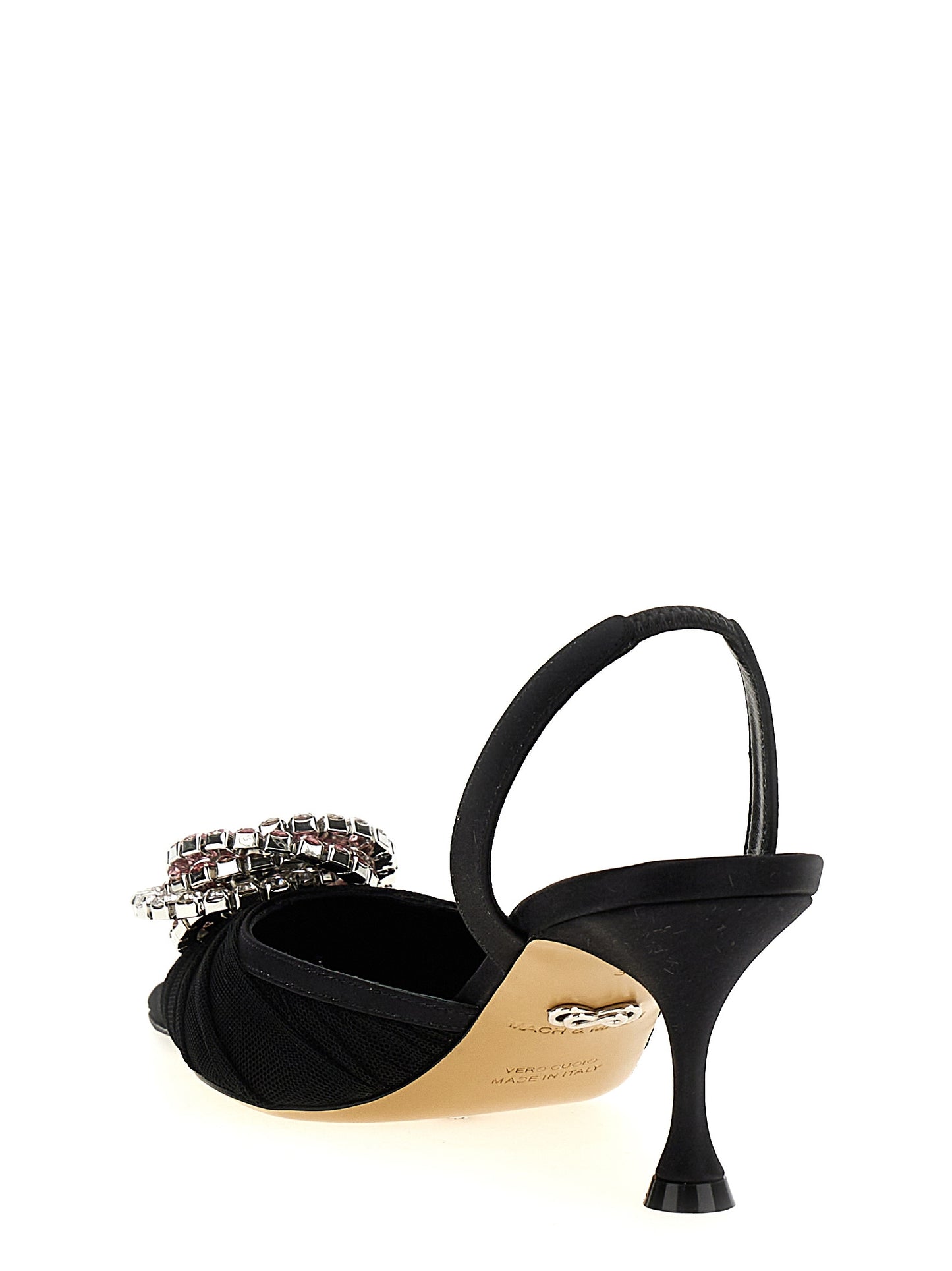 MACH & MACH Black Polyamide Mid Heel Pumps Curated Luxury Accessories by Orvyn
