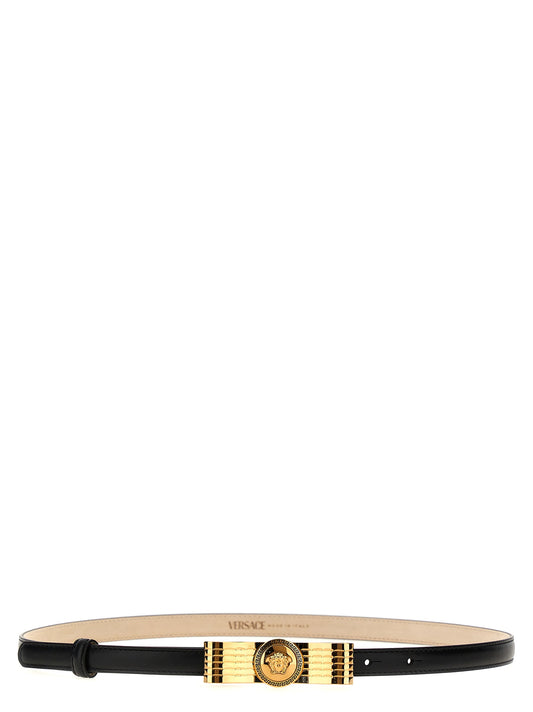 Versace Black 'Medusa' Belt Curated Luxury Accessories by Orvyn