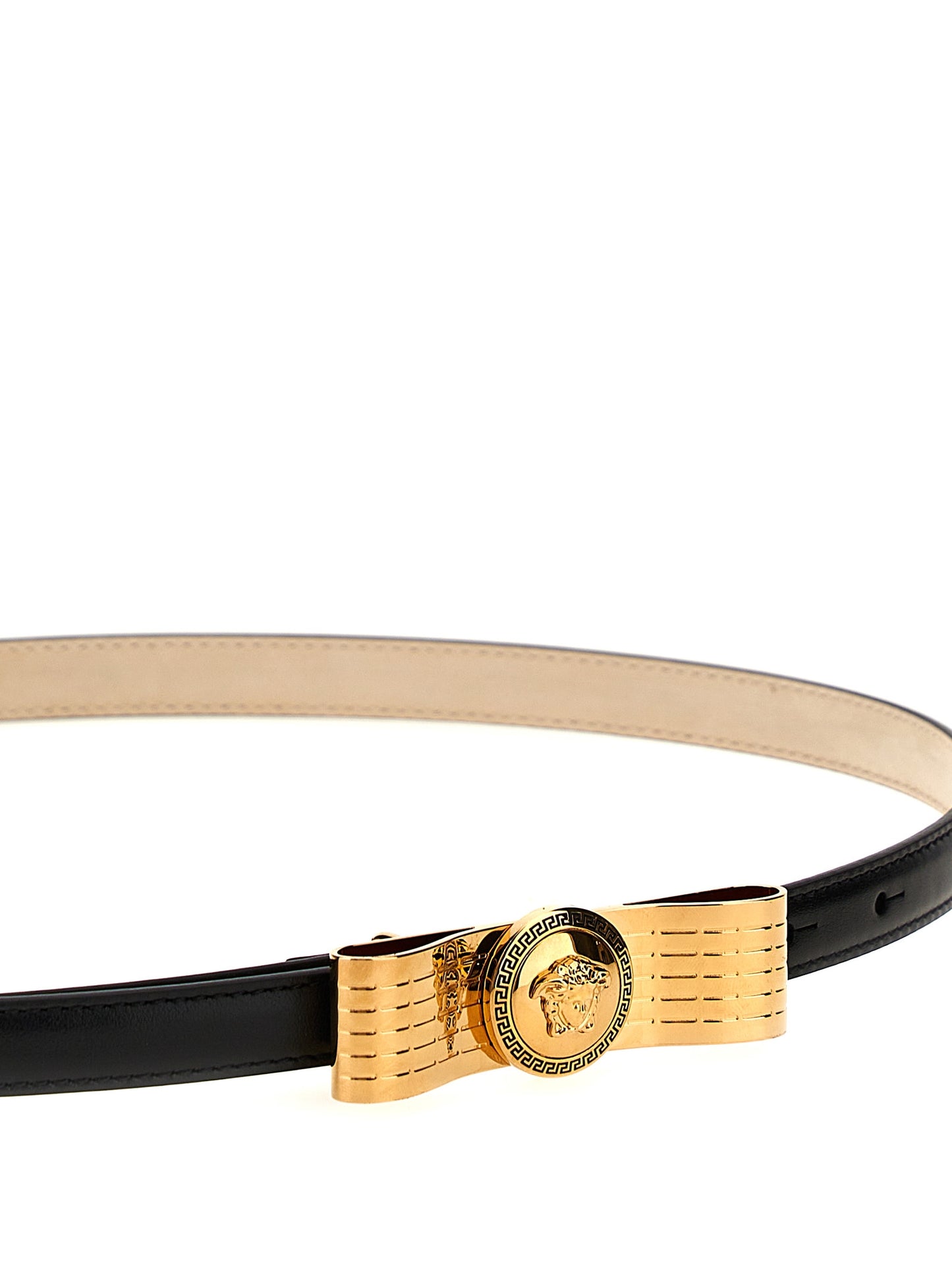 Versace Black Calfskin Regular Belt Curated Luxury Accessories by Orvyn