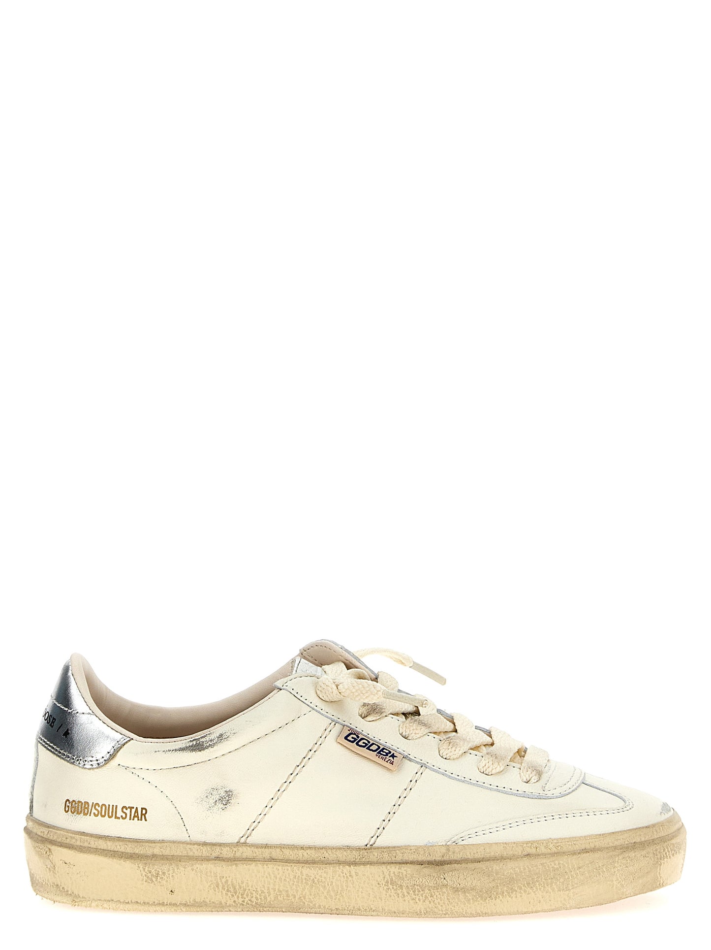 Golden Goose Silver Lamb Leather Low Top Sneakers Curated Luxury Accessories by Orvyn