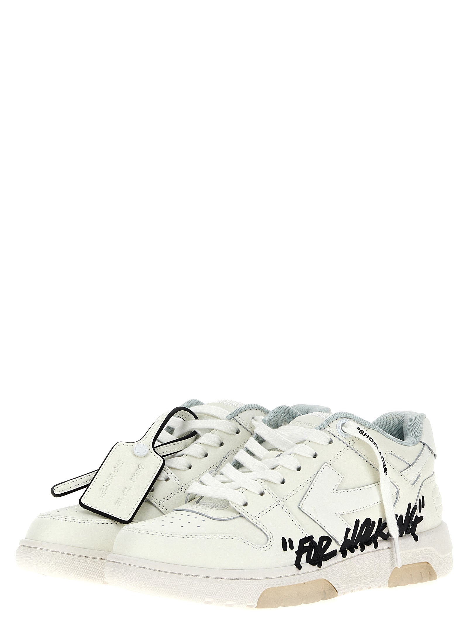 Off-White Bicolor Bovine Leather Low Top Sneakers weiss