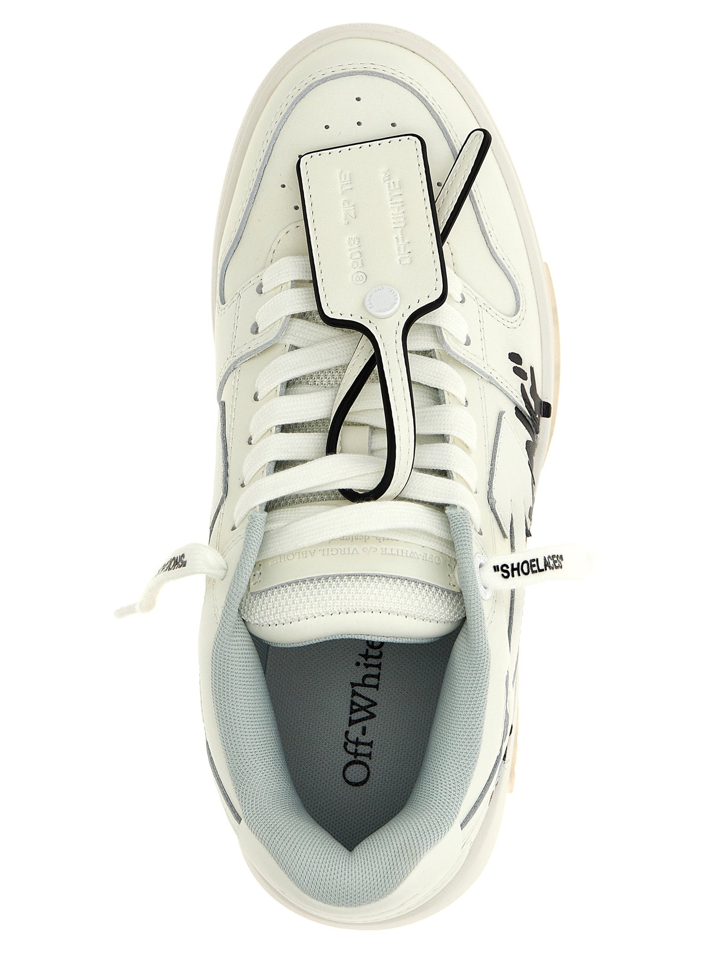 Off-White Bicolor Bovine Leather Low Top Sneakers weiss