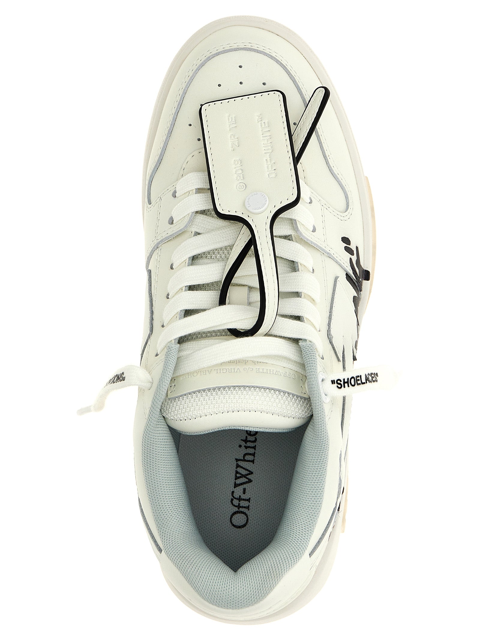 Off-White Bicolor Bovine Leather Low Top Sneakers weiss