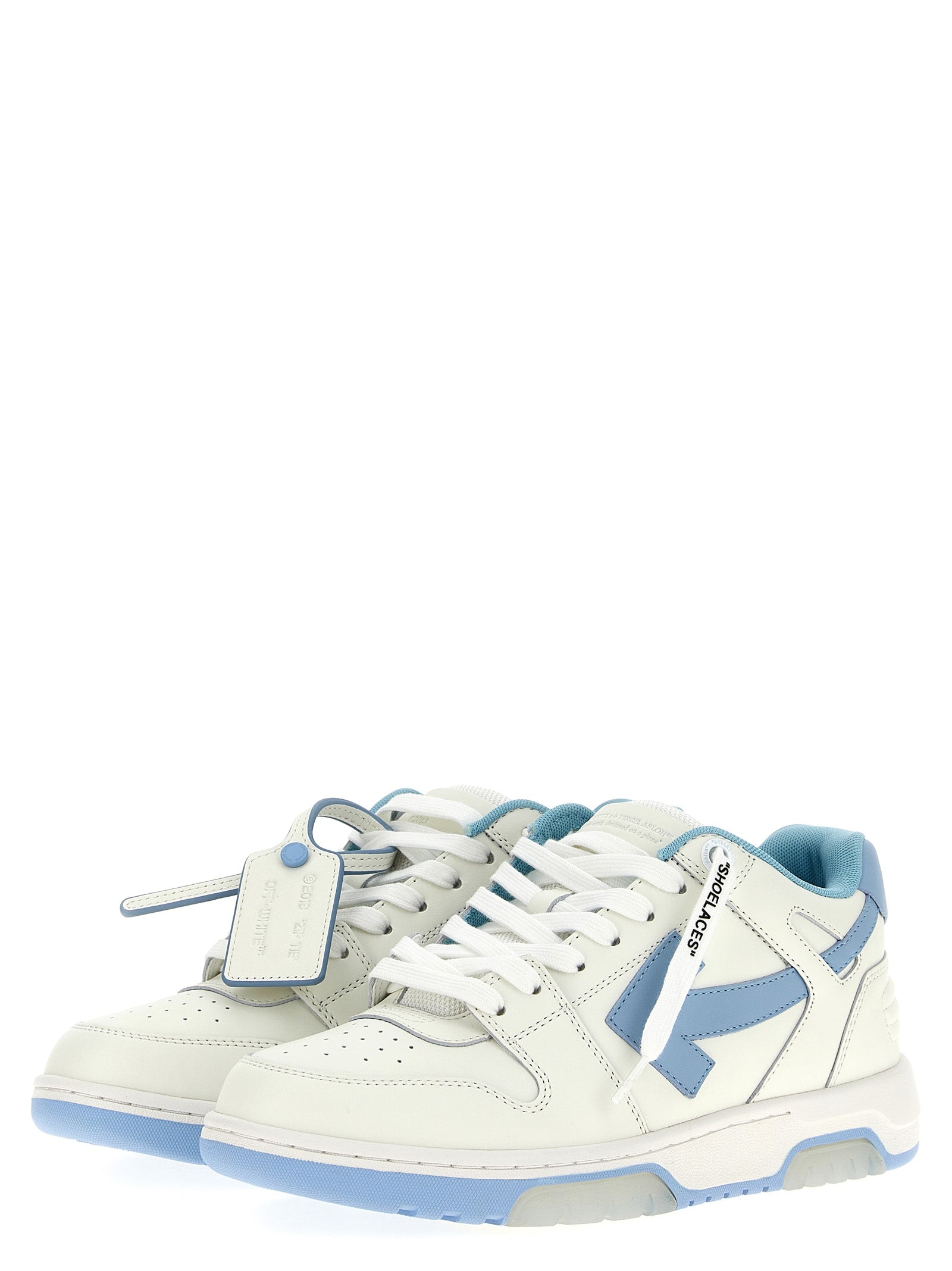 Off-White Blue Bovine Leather Low Top Sneakers Curated Luxury Accessories by Orvyn
