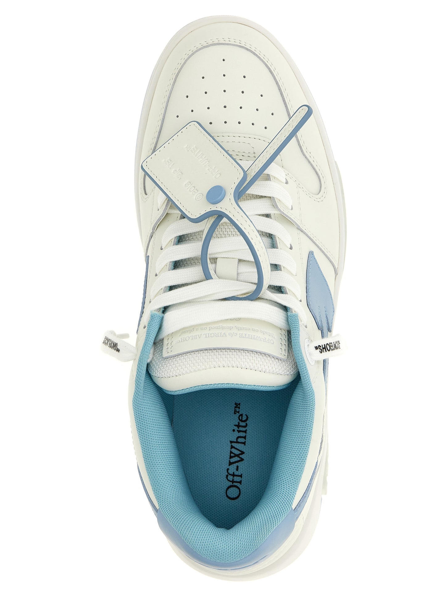 Off-White Blue Bovine Leather Low Top Sneakers Curated Luxury Accessories by Orvyn