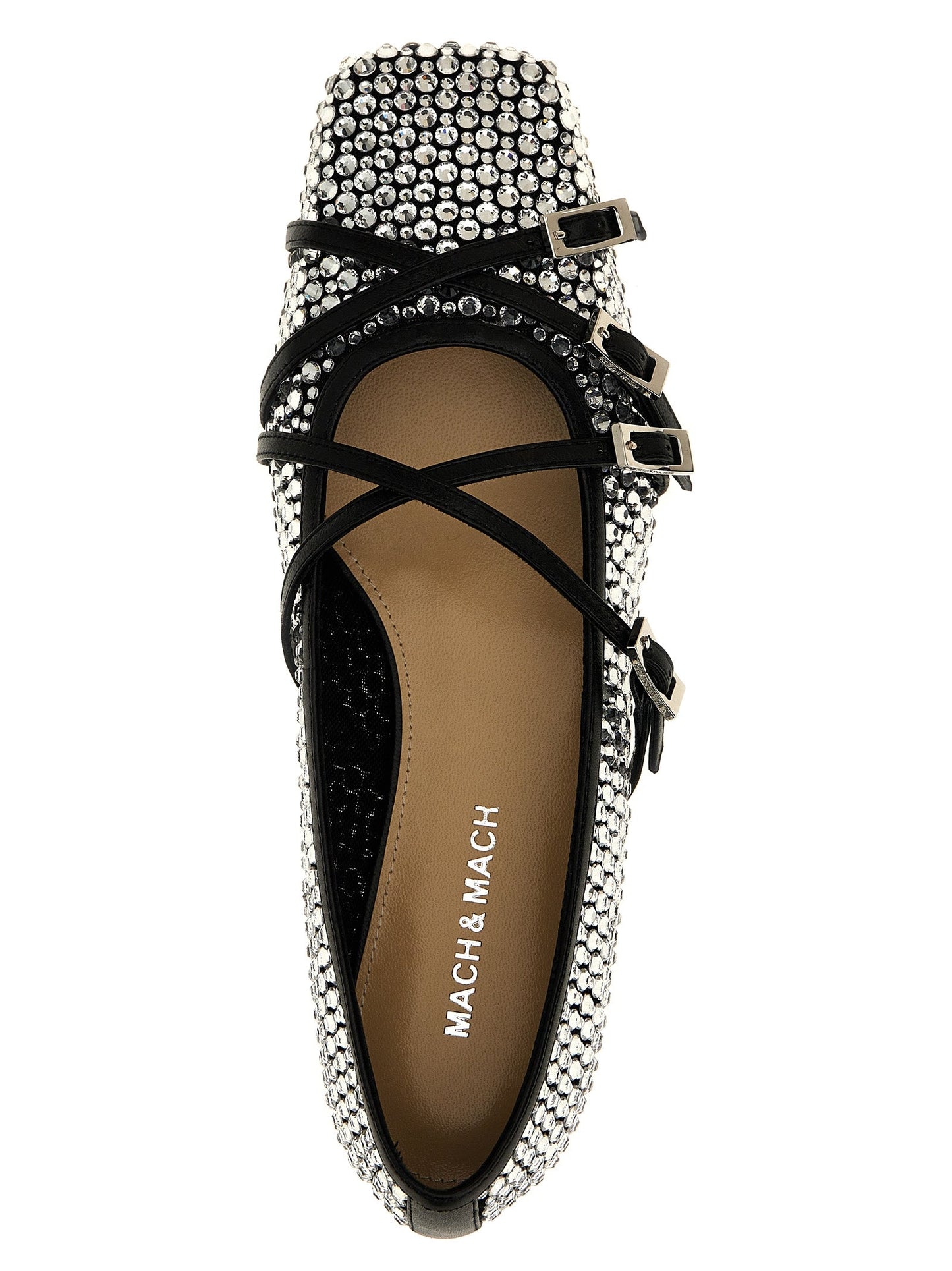 MACH & MACH Black Polyamide Ballet Flats Curated Luxury Accessories by Orvyn