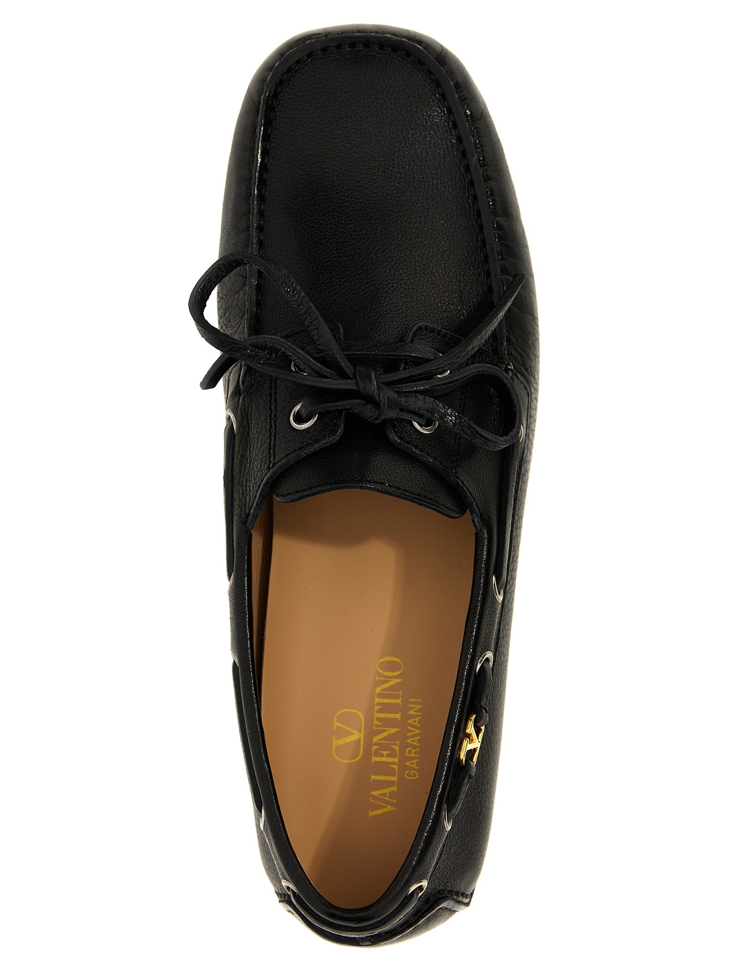 Valentino Garavani Black Buffalo Leather Slip-On Loafers Curated Luxury Accessories by Orvyn