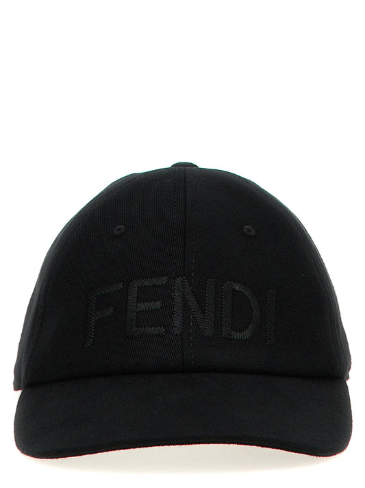 Fendi Black Cotton Cap (Baseball Hat) Curated Luxury Accessories by Orvyn