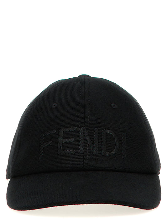 Fendi Black Cotton Cap (Baseball Hat) Curated Luxury Accessories by Orvyn